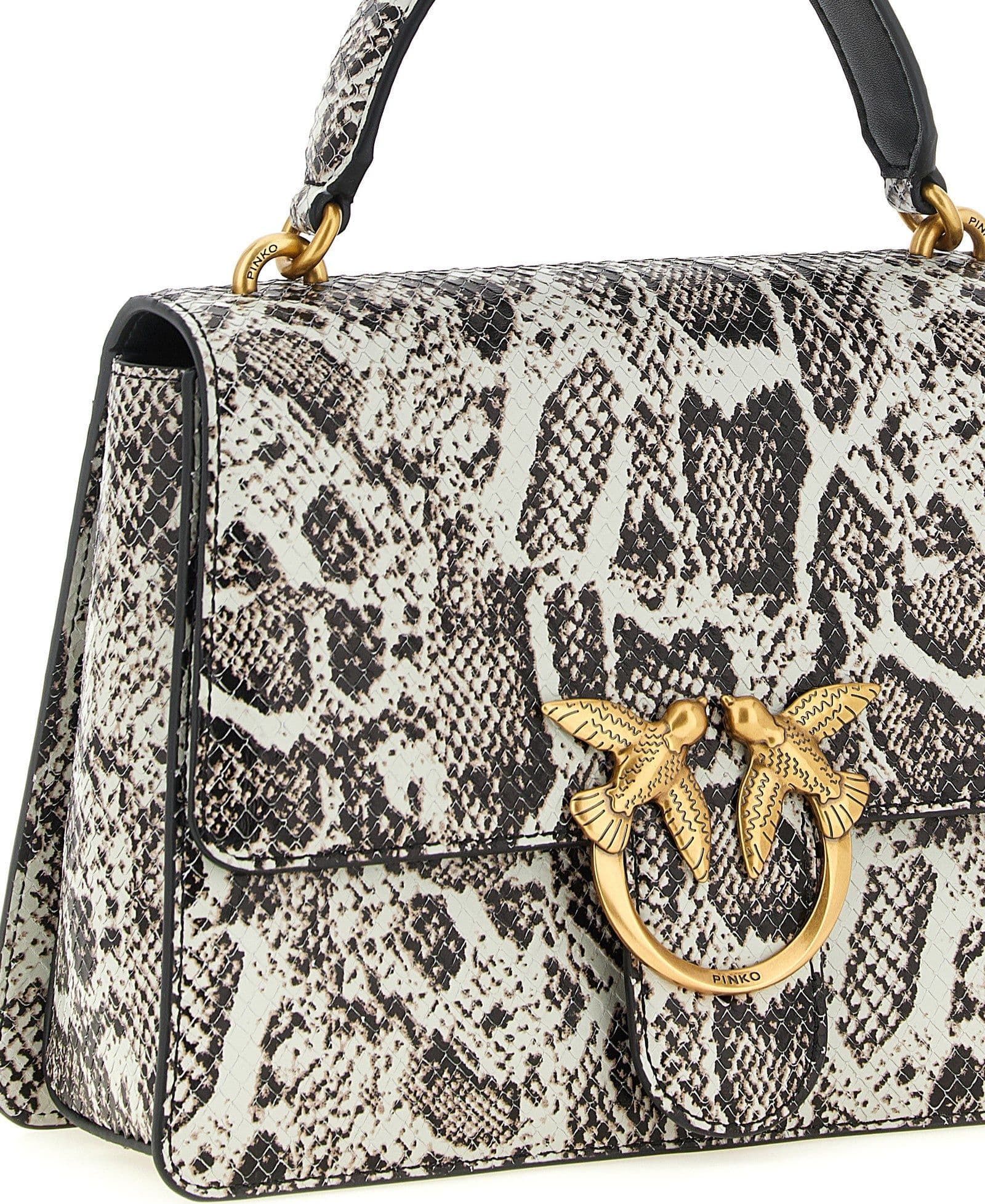 PINKO Gray Calfskin Handbag - 3