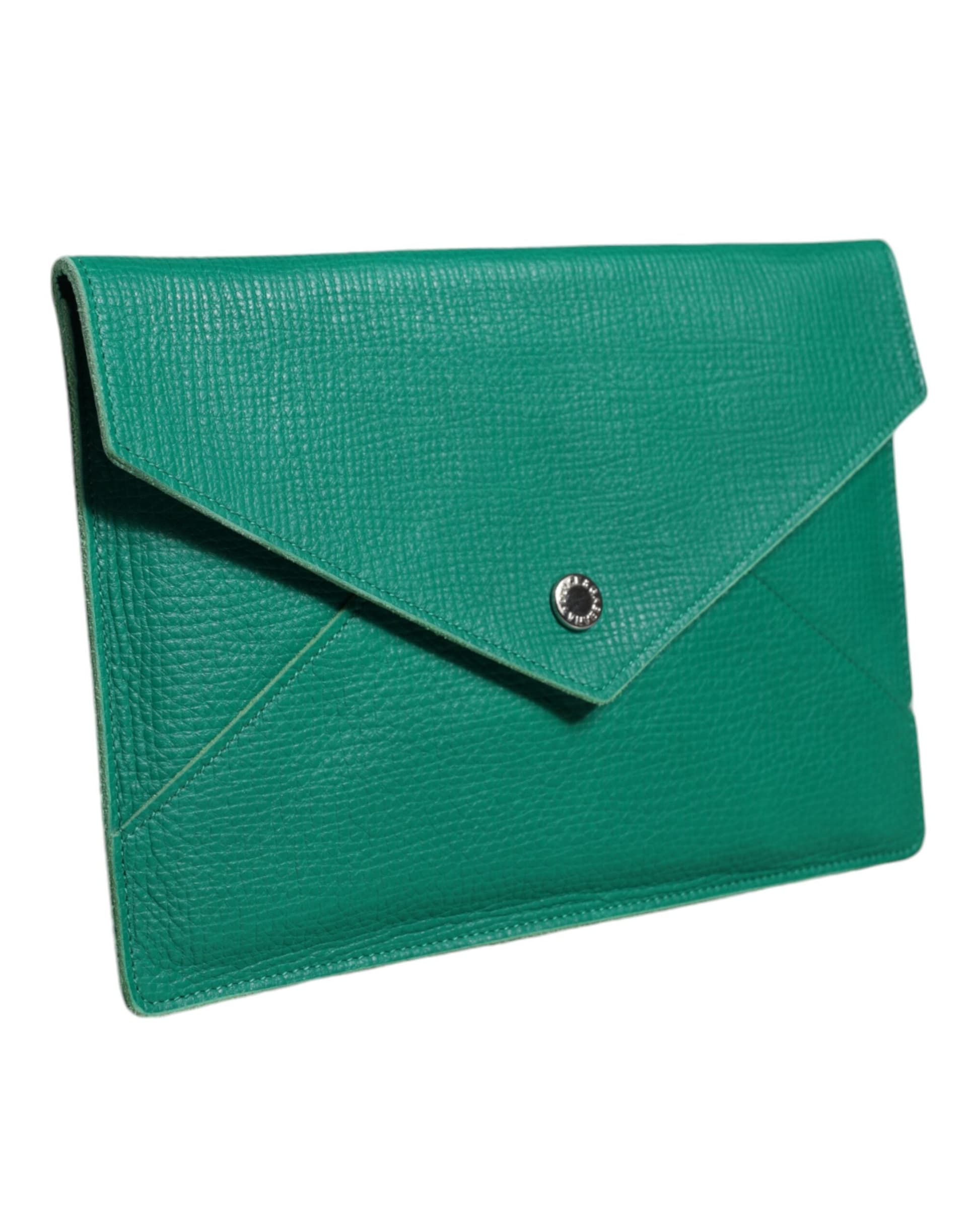 Dolce & Gabbana Green Leather Handbag Clutch Mini Purse Pouch Tablet Case - 2