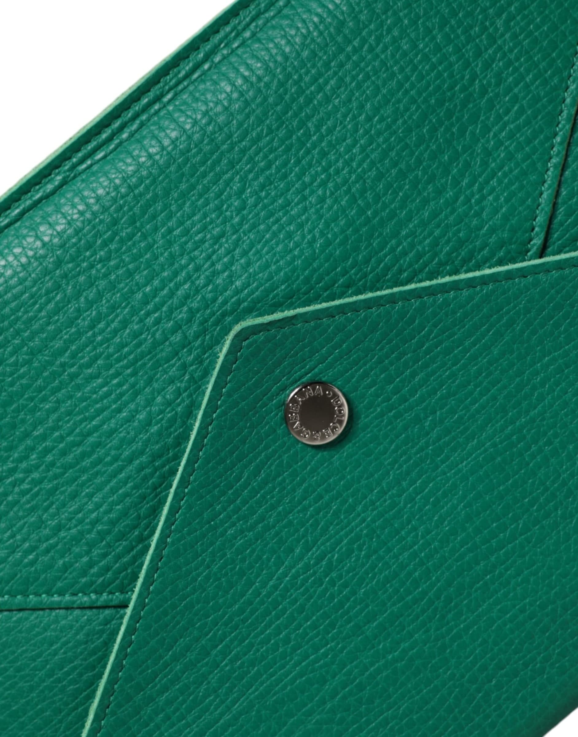 Dolce & Gabbana Green Leather Handbag Clutch Mini Purse Pouch Tablet Case - 5