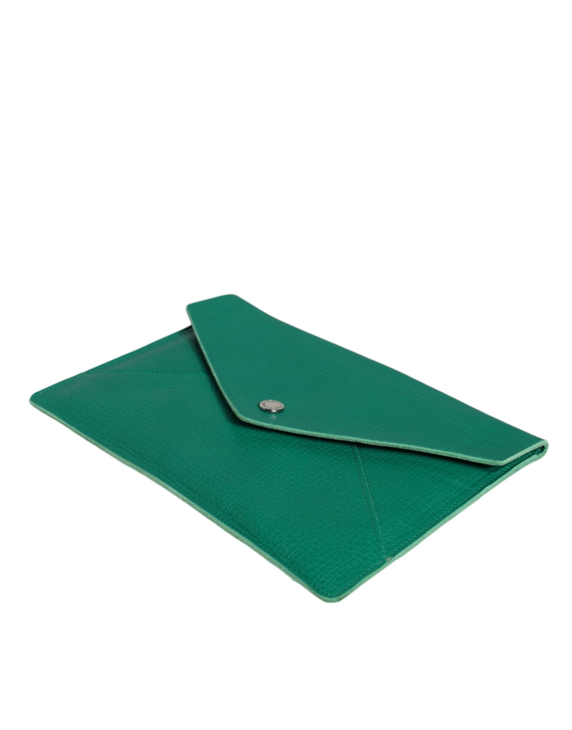 Dolce & Gabbana Green Leather Handbag Clutch Mini Purse Pouch Tablet Case - 6
