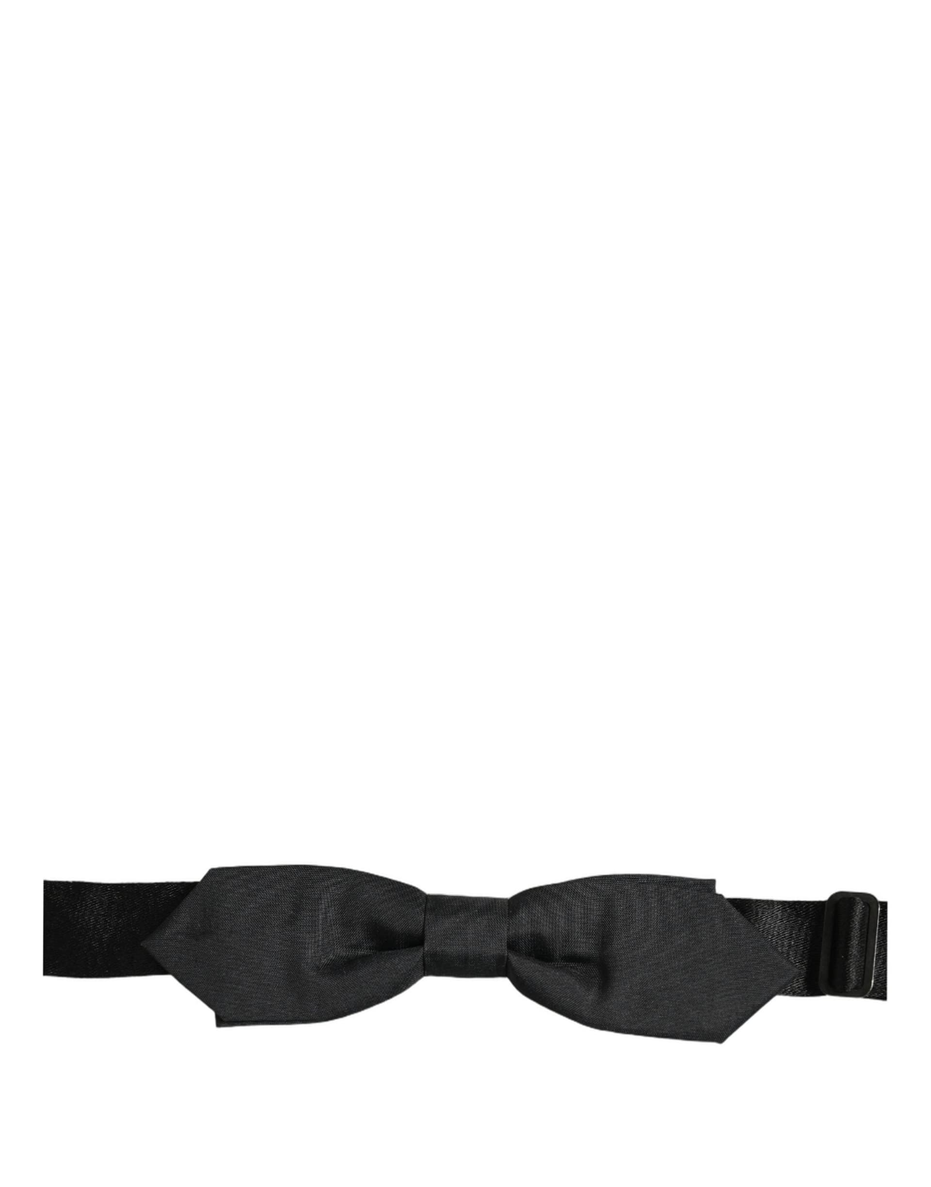 Dolce & Gabbana Men Black Polyester Adjustable Neck Papillon Bow Tie - 3