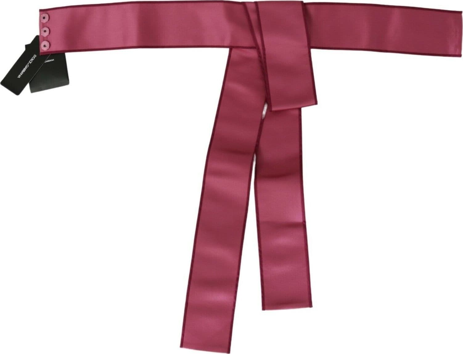 Dolce & Gabbana Pink 100% Silk 3 Button Closure Wide Waist Belt - 4