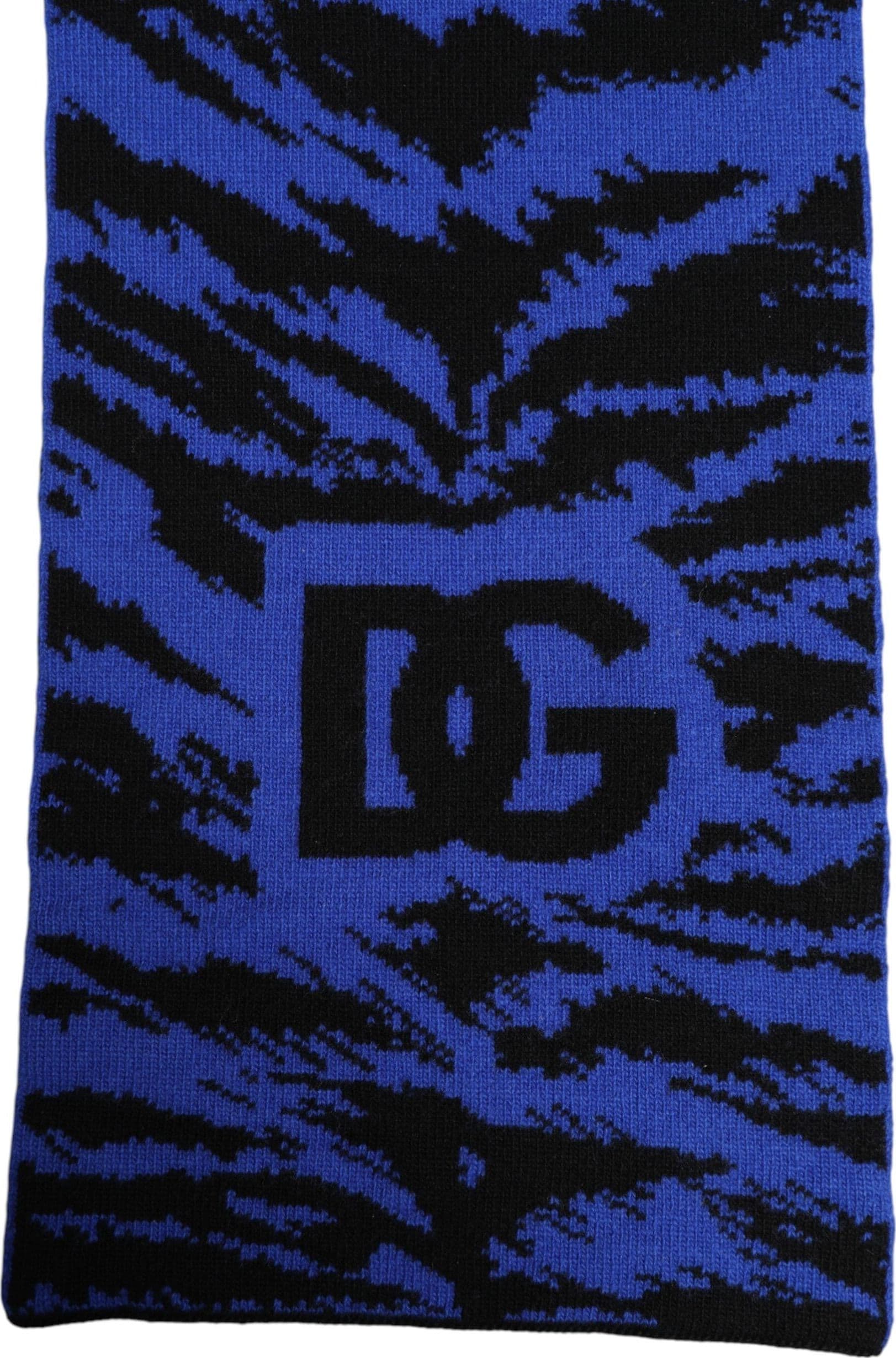 Dolce & Gabbana Blue Black Logo Neck Warmer Wrap Shawl Scarf - 4
