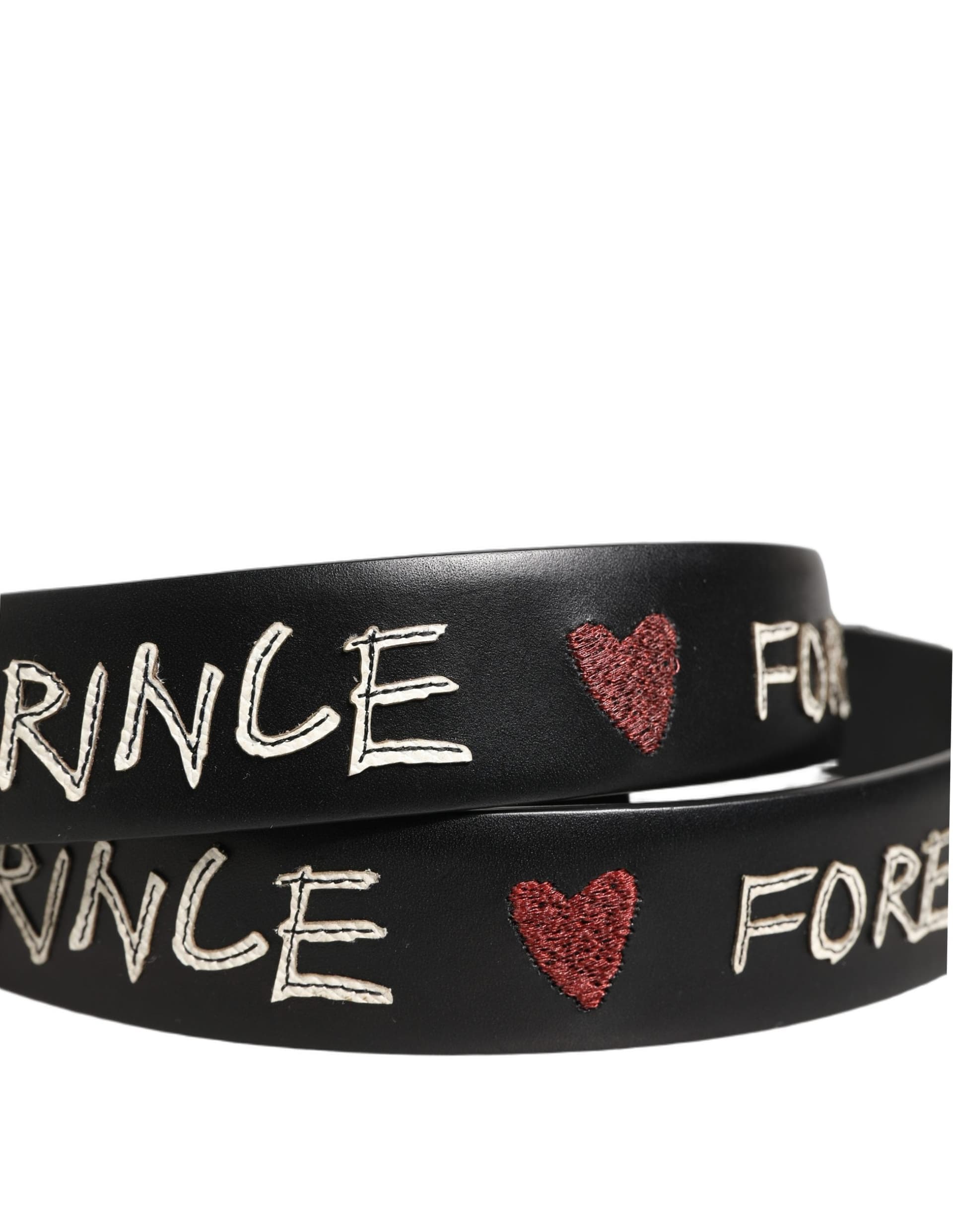 Dolce & Gabbana Black Leather Prince Crown Logo Buckle Belt - 7