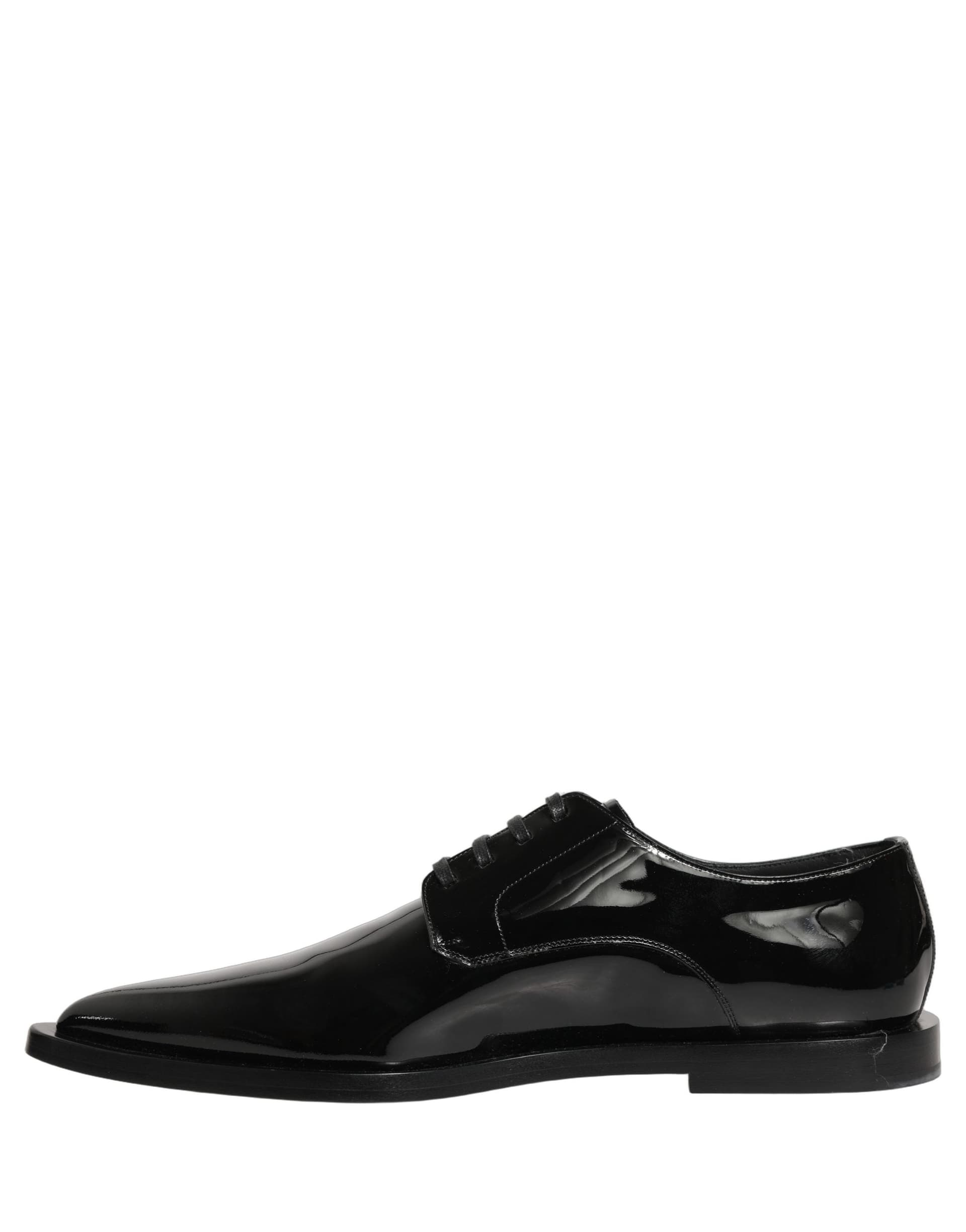 Dolce & Gabbana Black Leather Men Derby Dress Formal Shoes - 8