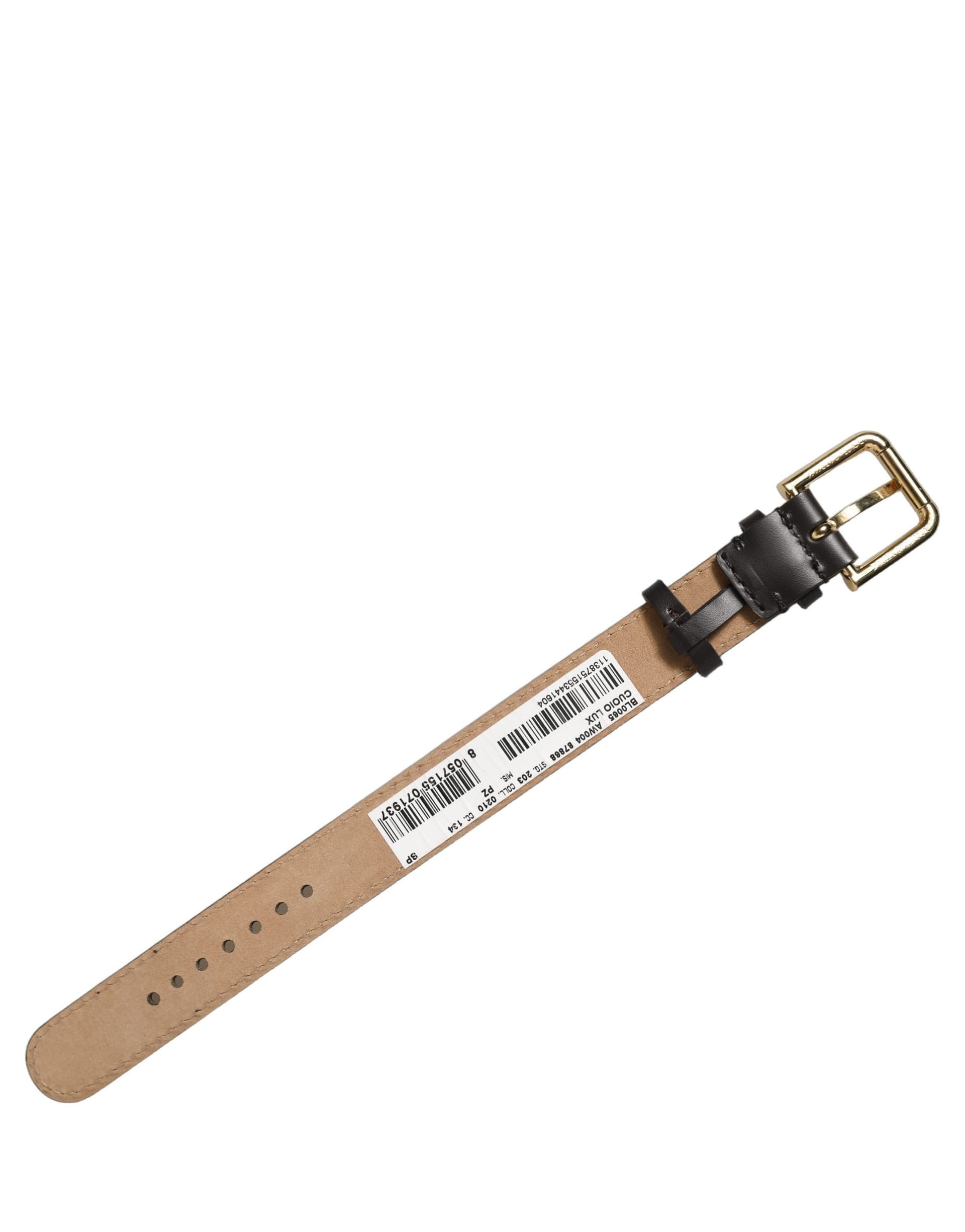 Dolce & Gabbana Black Calfskin Leather Gold Buckle Belt Strap Bracelet - 4