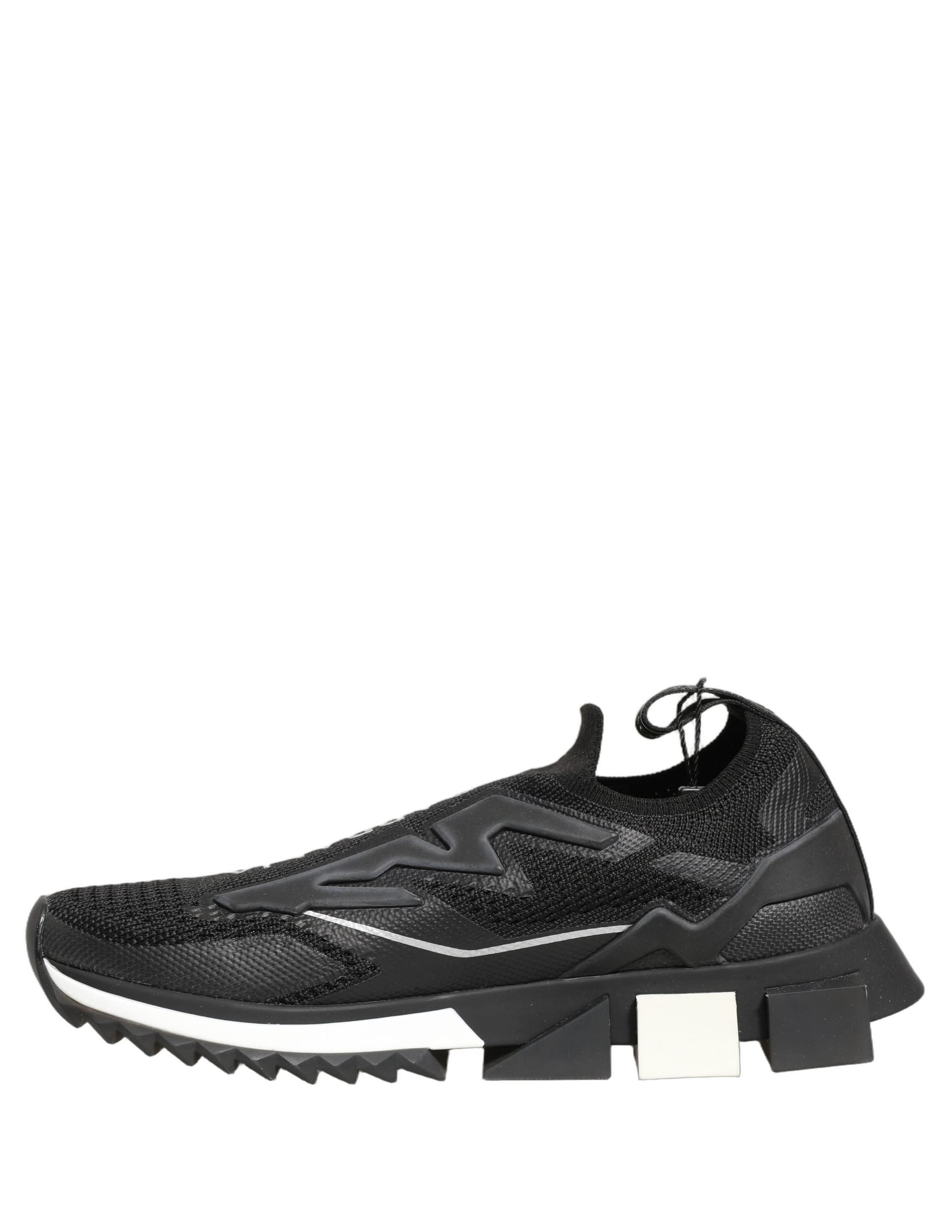 Dolce & Gabbana Black White Sorrento Slip-On Logo Sneakers Shoes - 6
