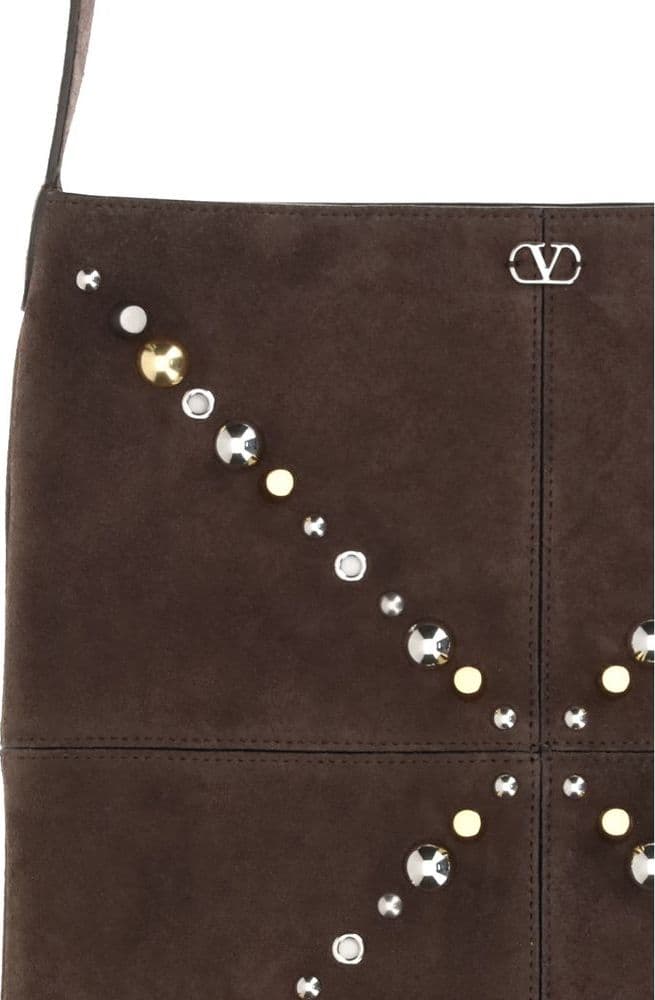 Valentino Garavani Brown Calf Leather Bos Taurus Shoulder Bag - 3