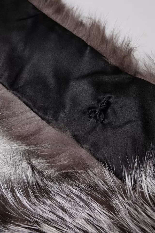 Dolce & Gabbana Gray Fox Fur Neck Wrap Warmer Winter Scarf - 4