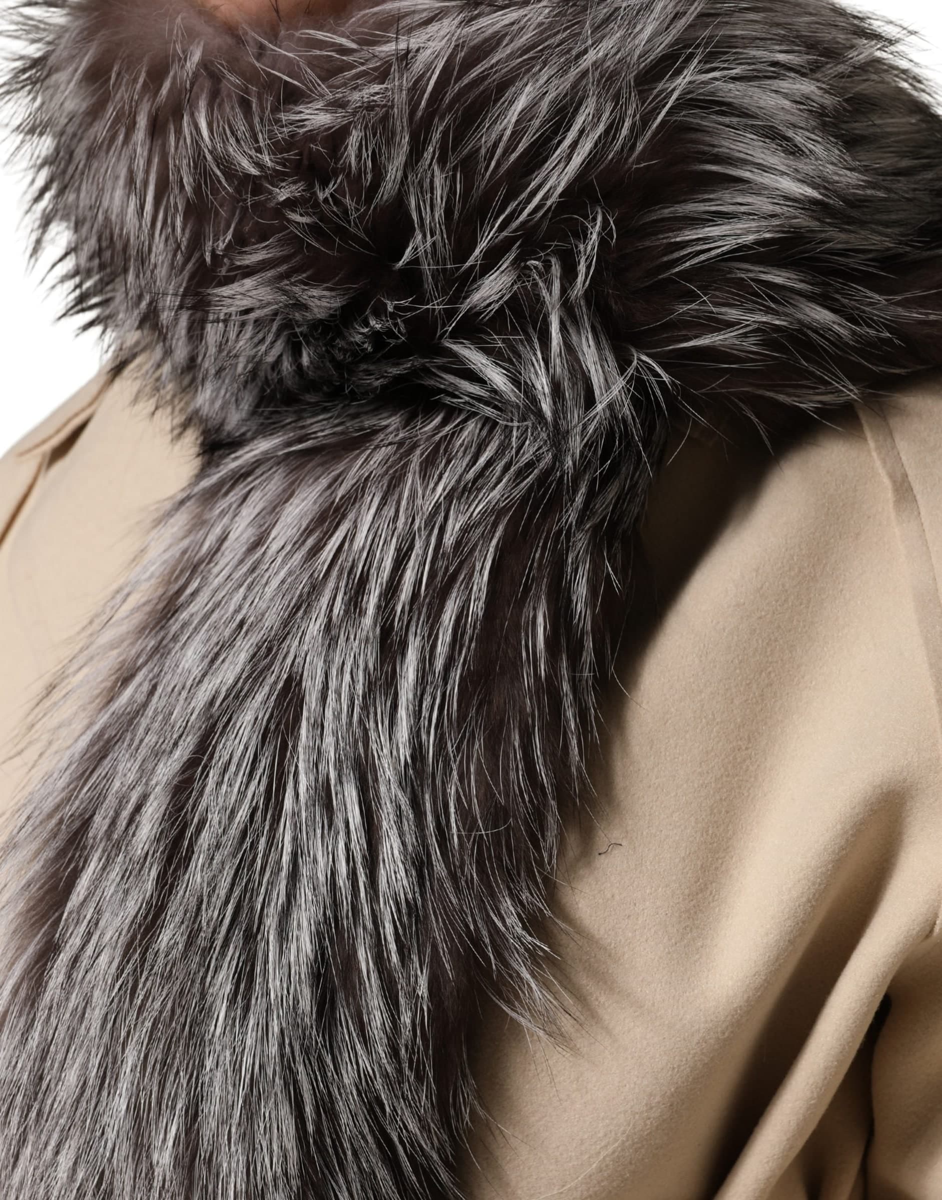 Dolce & Gabbana Gray Fox Fur Neck Wrap Warmer Winter Scarf - 5