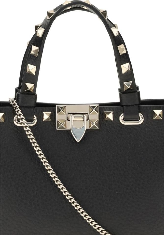 Valentino Garavani Black Calf Leather Bos Taurus Handbag - 4