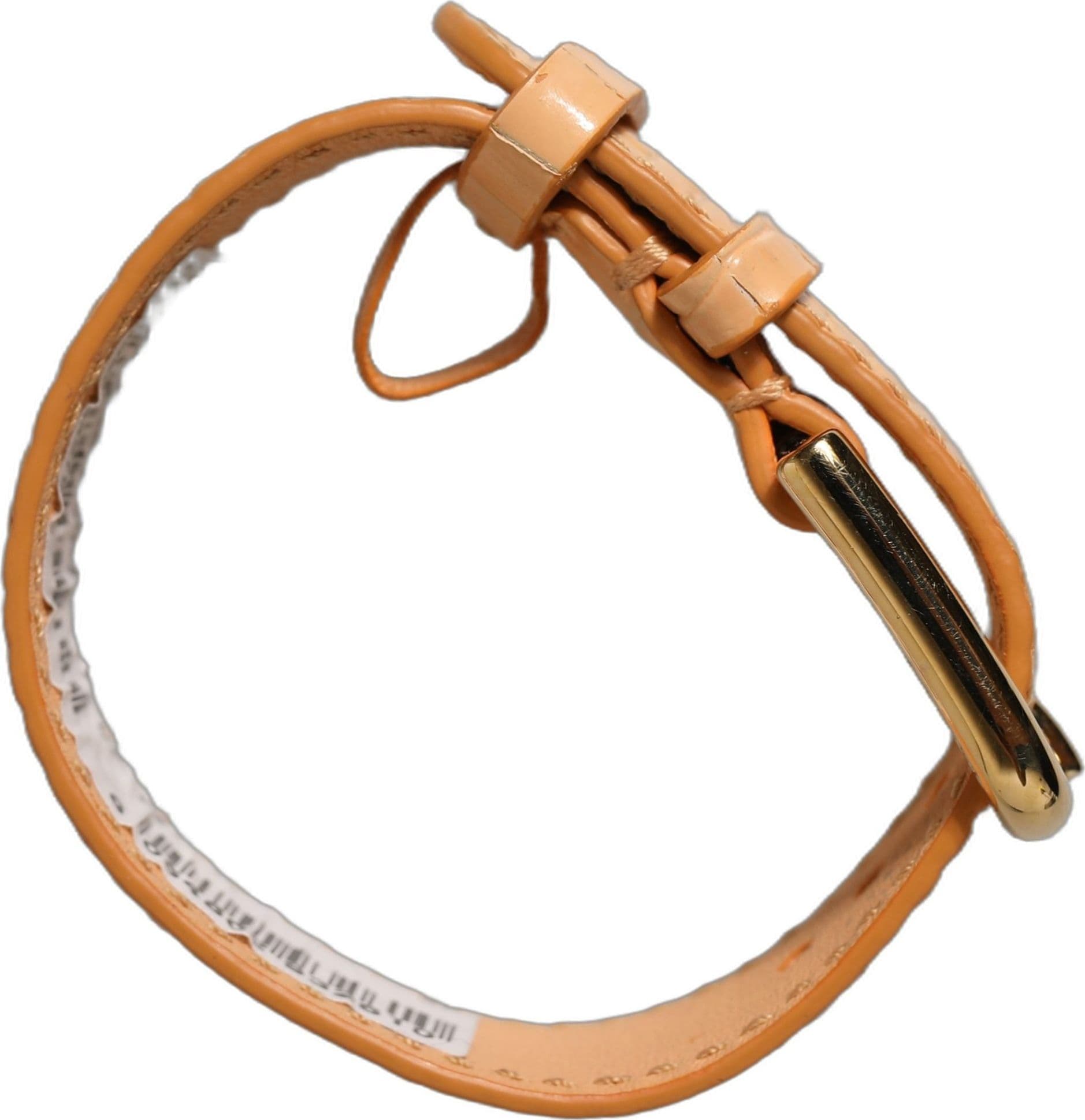 Dolce & Gabbana Beige Embossed Leather Gold Buckle Belt Strap Bracelet - 7