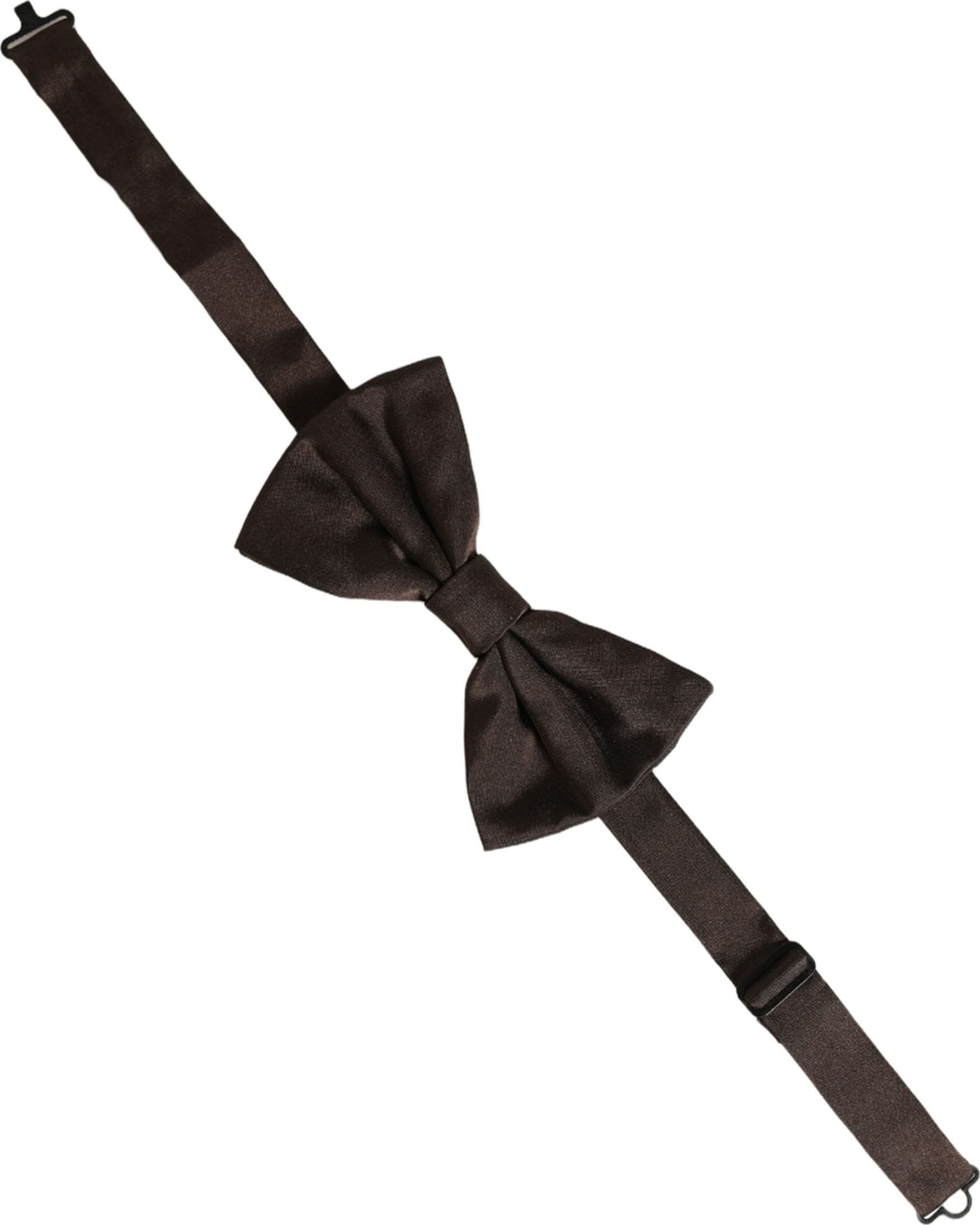 Dolce & Gabbana Men Brown 100% Silk Adjustable Neck Papillon Bow Tie - 2