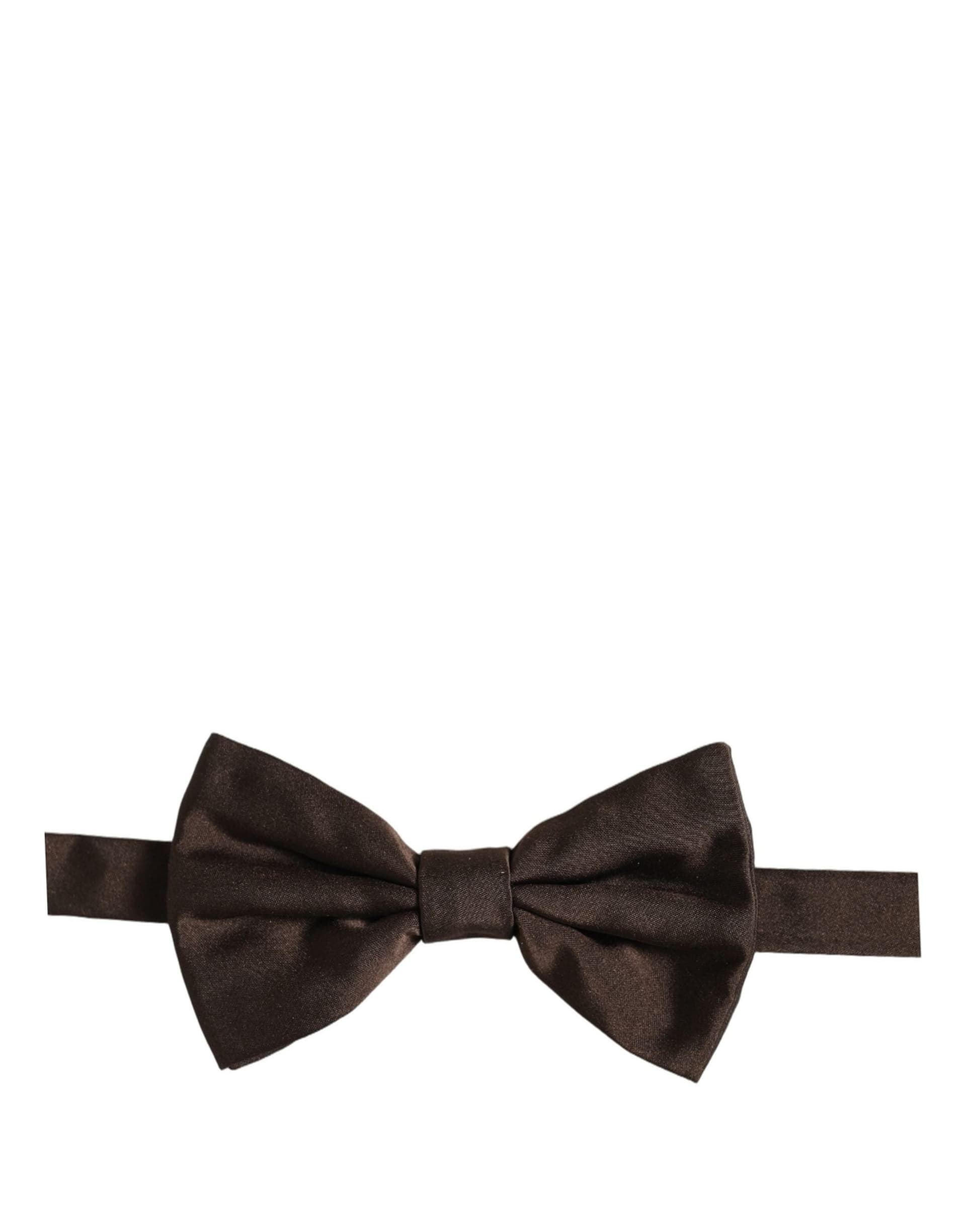 Dolce & Gabbana Men Brown 100% Silk Adjustable Neck Papillon Bow Tie - 5