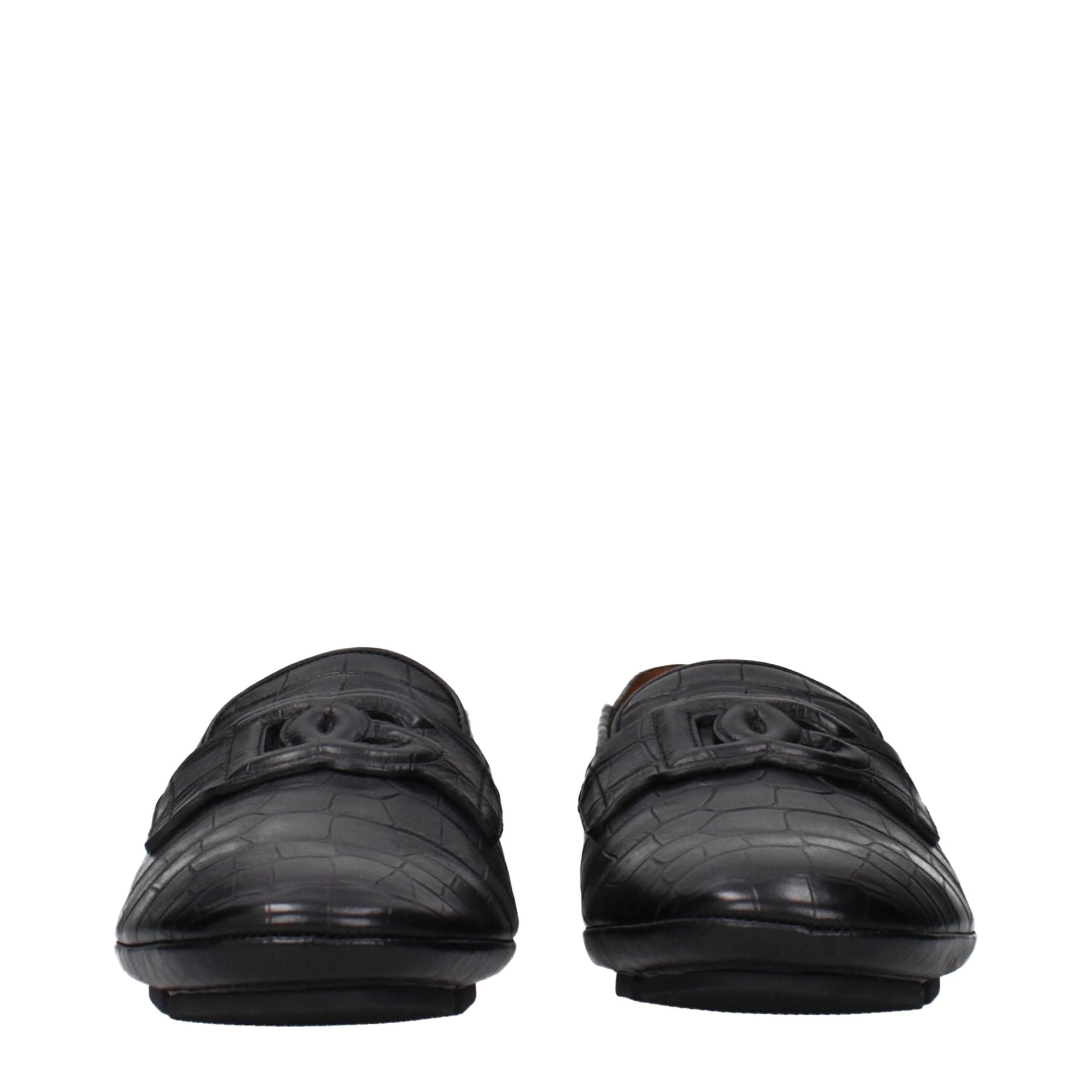 Dolce & Gabbana Black Leather Slip-On Loafers - 3
