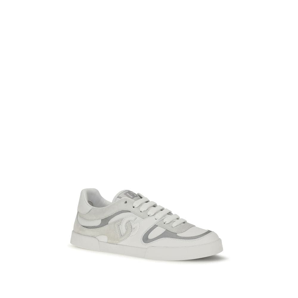 Dolce & Gabbana White Calf Leather Bos Taurus Low Top Sneakers - 2