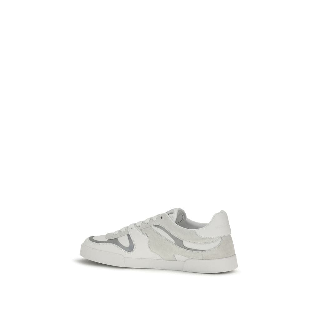 Dolce & Gabbana White Calf Leather Bos Taurus Low Top Sneakers - 3