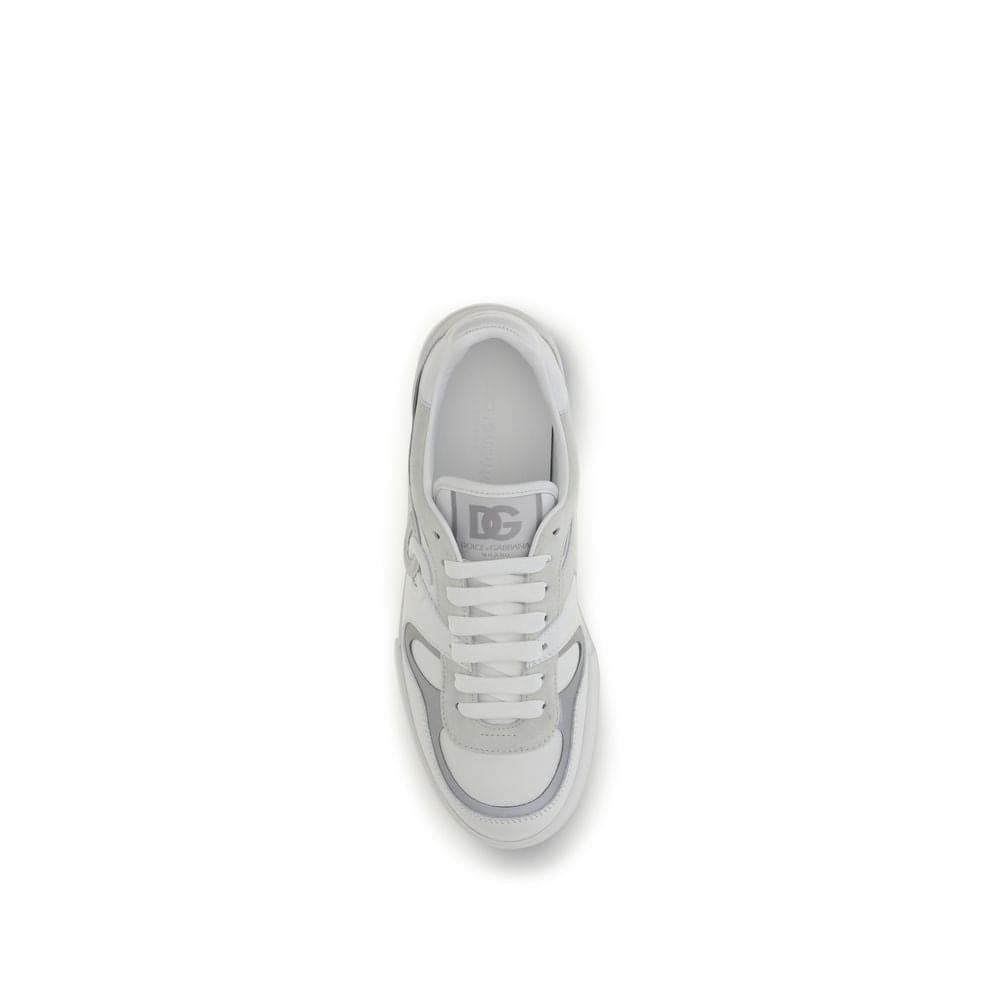 Dolce & Gabbana White Calf Leather Bos Taurus Low Top Sneakers - 4