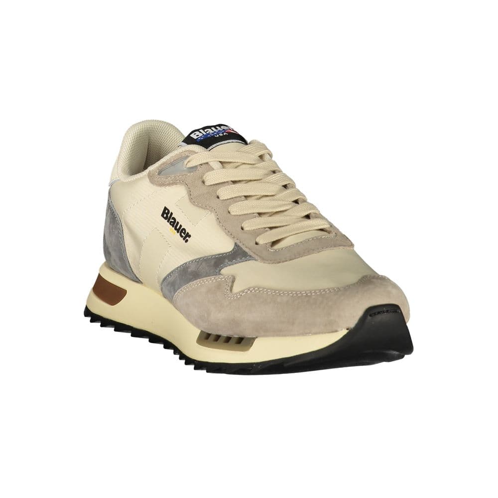 Blauer Beige Polyester Mens Sneaker - 2