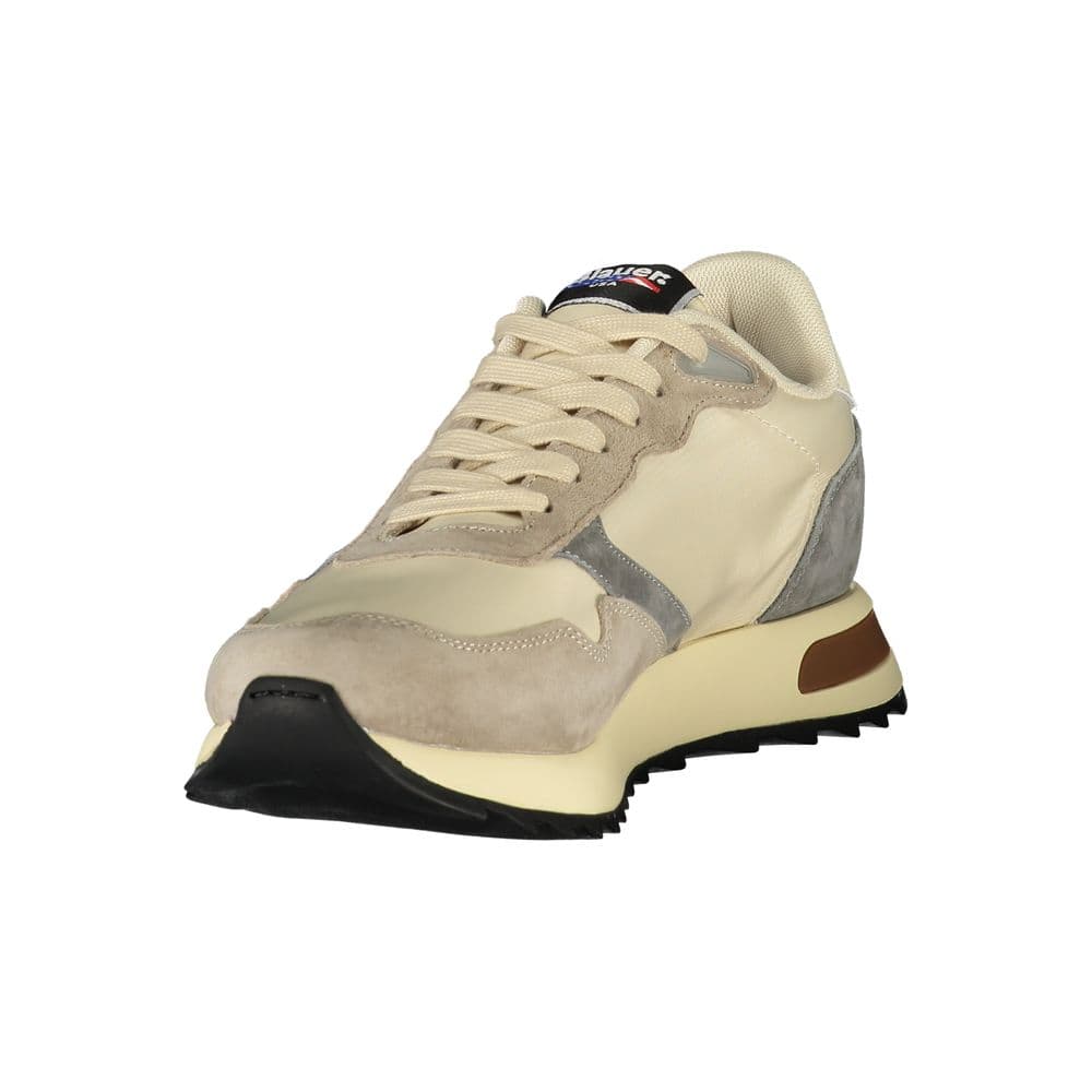 Blauer Beige Polyester Mens Sneaker - 3