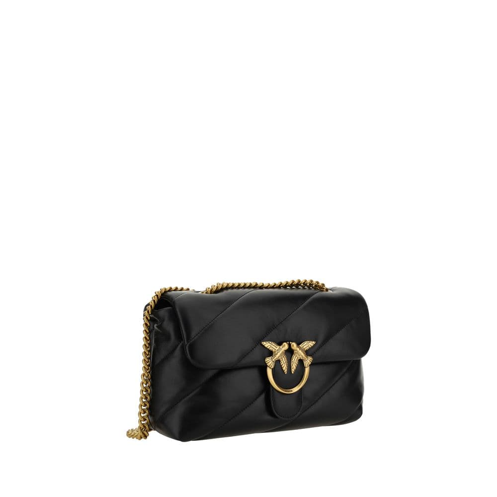 PINKO Black Calf Leather Bos Taurus Shoulder Bag - 2
