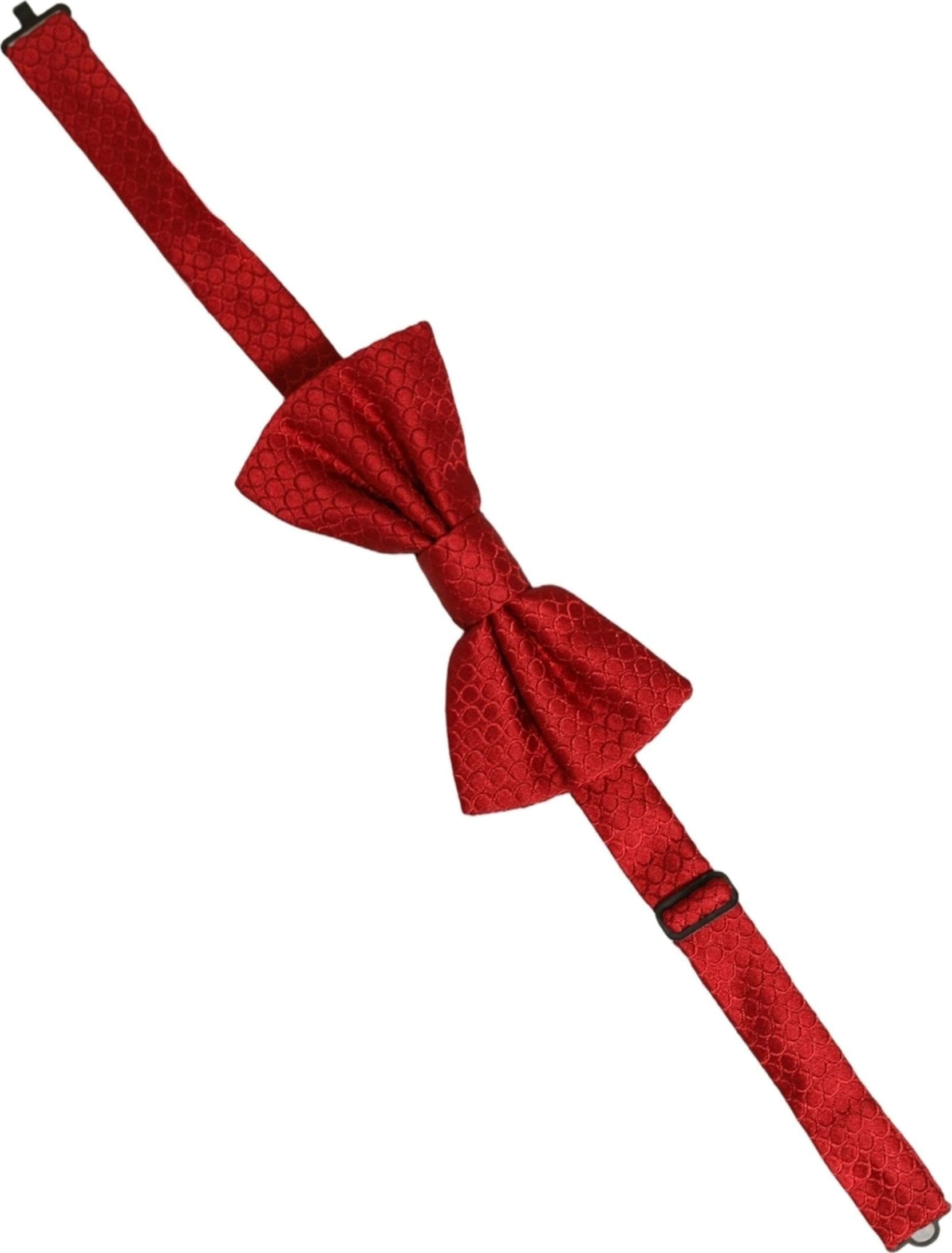 Dolce & Gabbana Men Red 100% Silk Adjustable Neck Papillon Bow Tie - 3