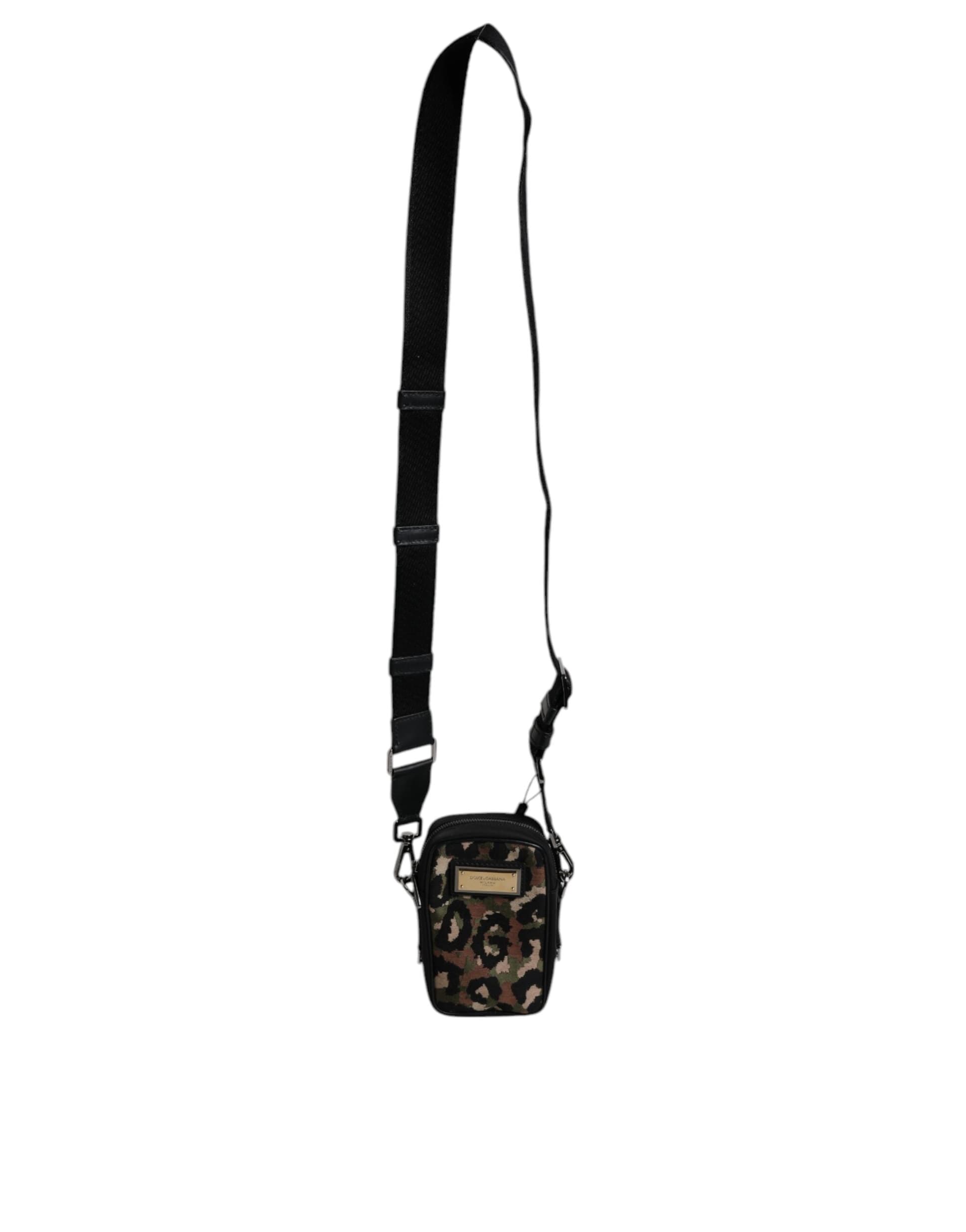 Dolce & Gabbana Multicolor Leopard Jacquard Logo Plaque Neck Strap Bag - 7