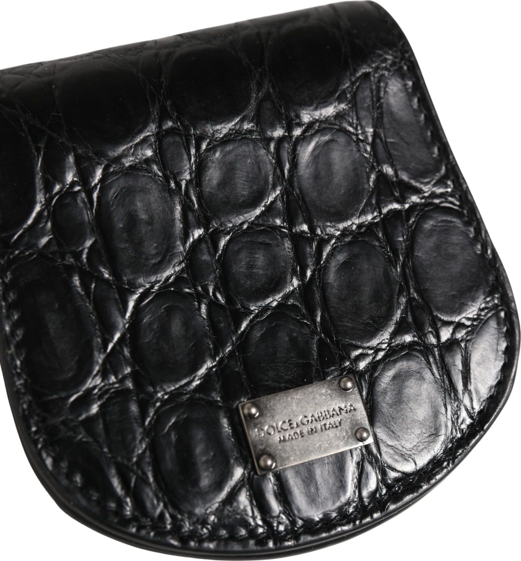 Dolce & Gabbana Black Exotic Skin Condom Case Holder Pocket Wallet - 3