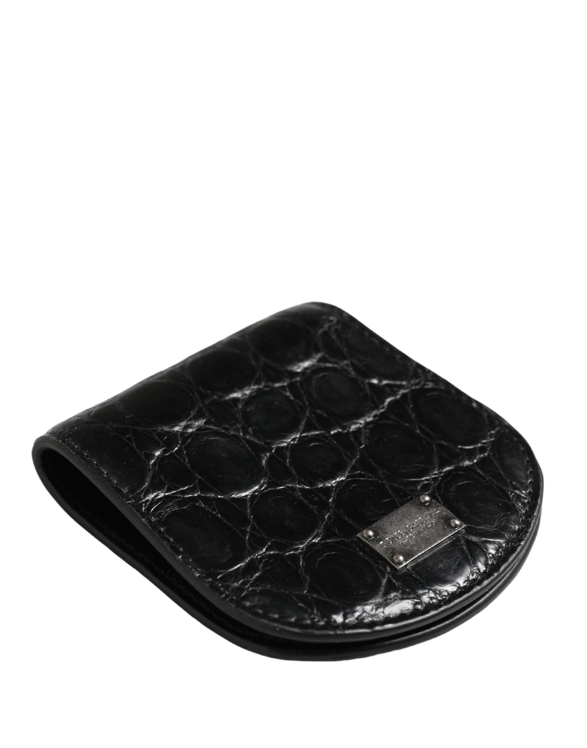 Dolce & Gabbana Black Exotic Skin Condom Case Holder Pocket Wallet - 4