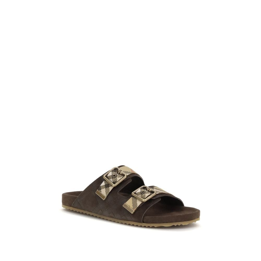 Burberry Brown Calf Leather Bos Taurus Flat Sandals - 2