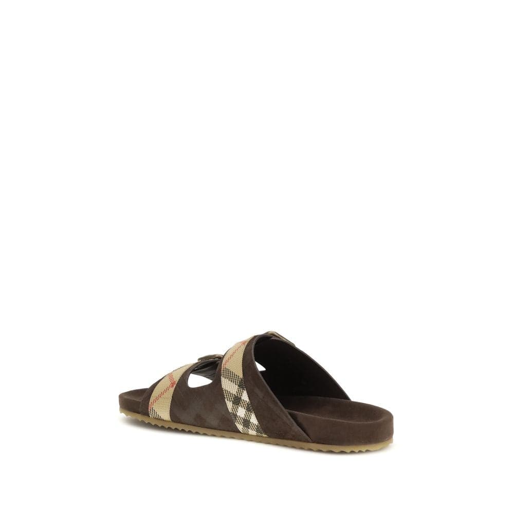 Burberry Brown Calf Leather Bos Taurus Flat Sandals - 3