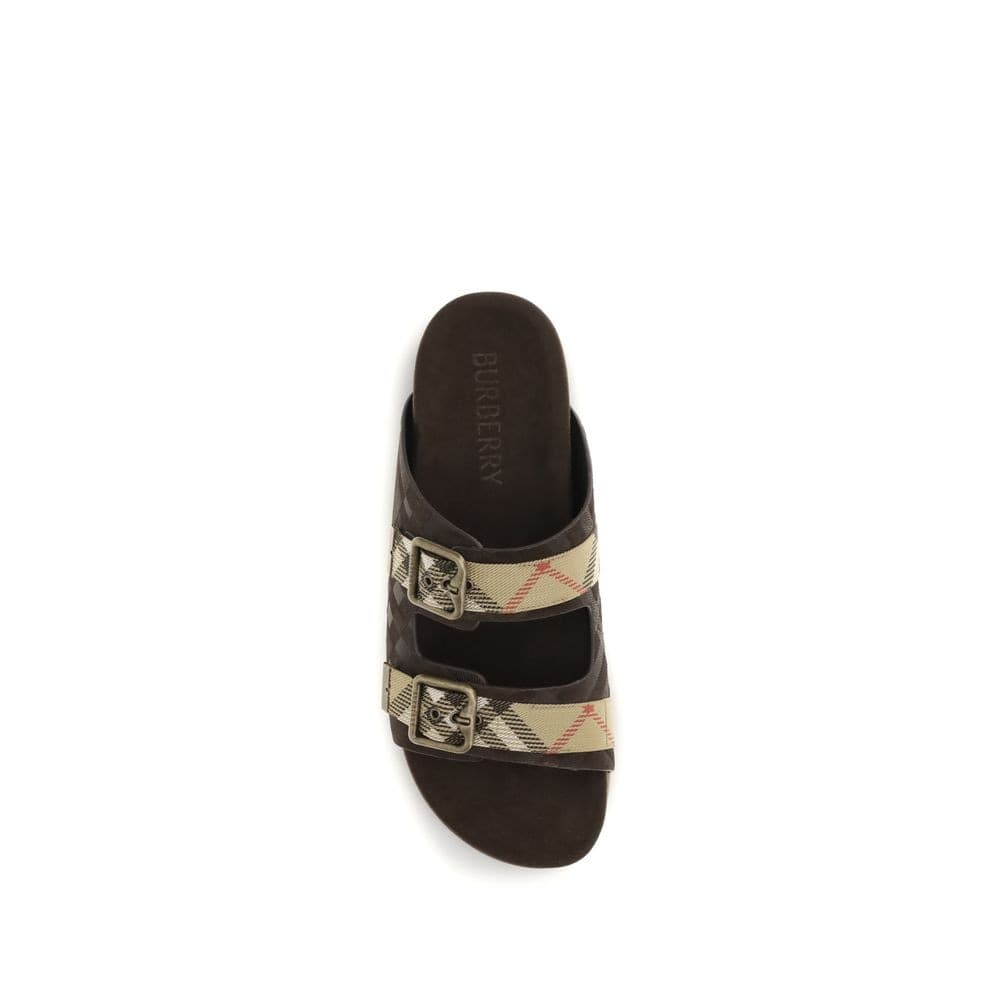Burberry Brown Calf Leather Bos Taurus Flat Sandals - 4