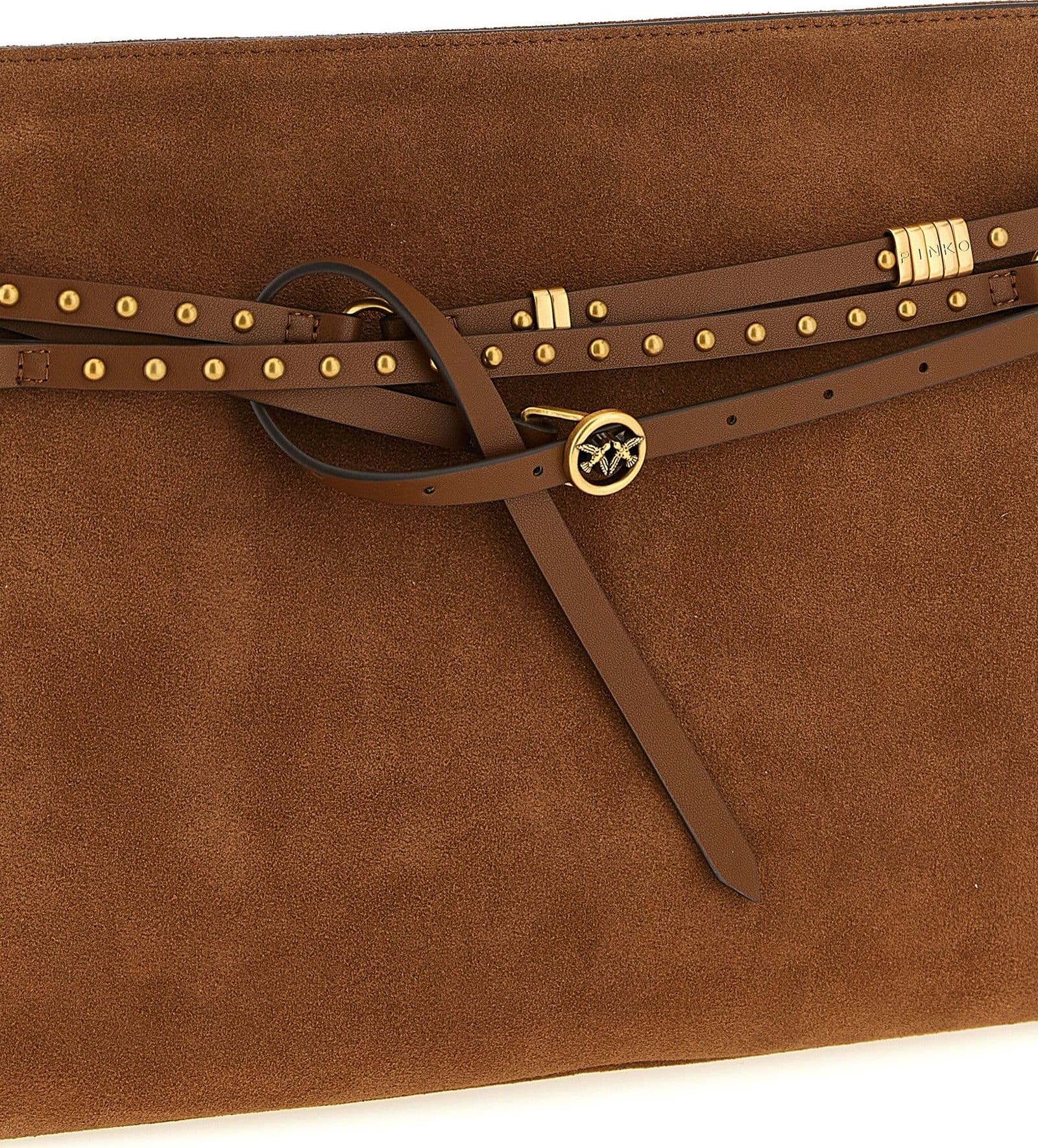 PINKO Brown Cowhide Shoulder Bag - 3