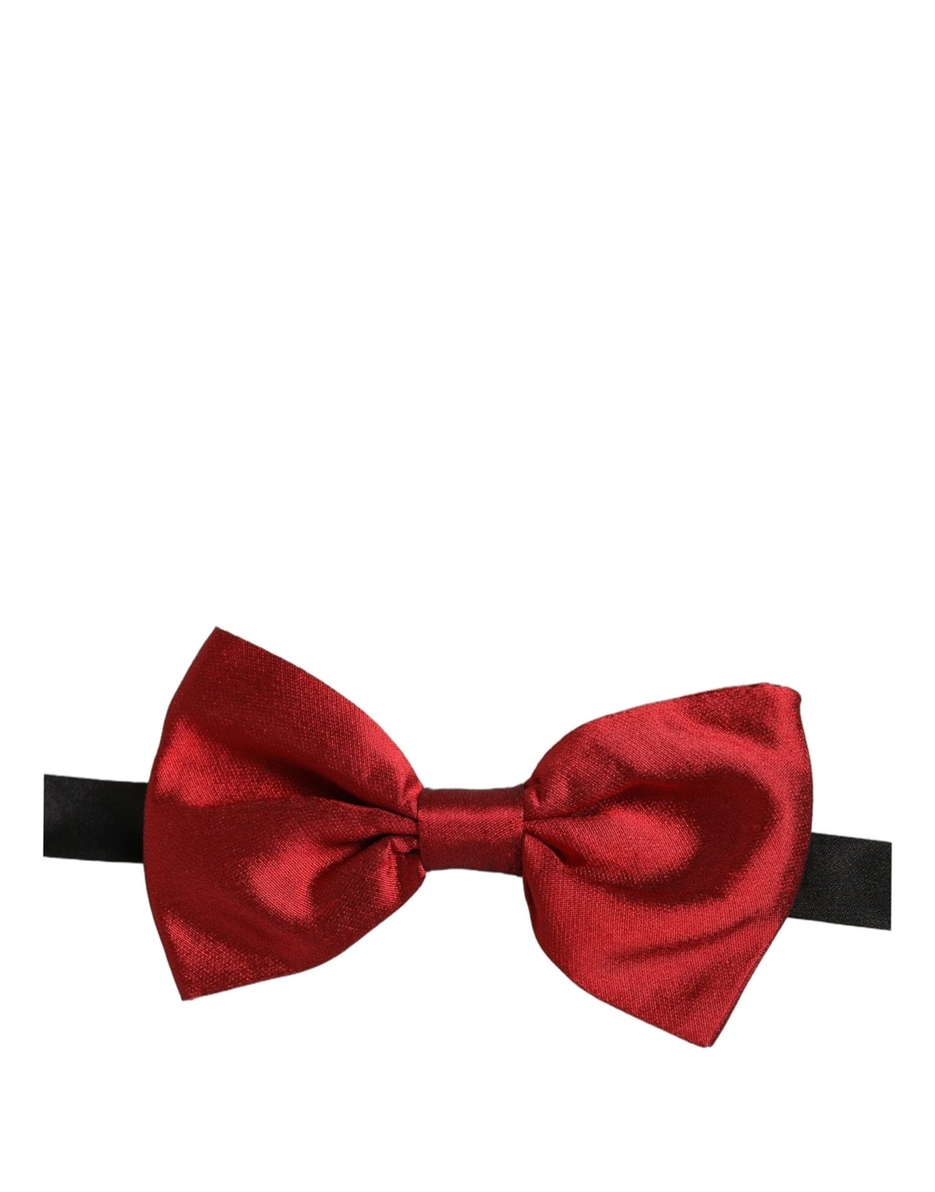 Dolce & Gabbana Men Black Red Silk Adjustable Neck Papillon Bow Tie - 5