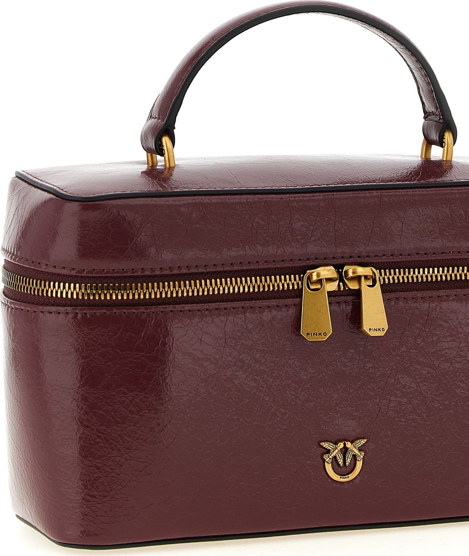 PINKO Bordeaux Calfskin Handbag - 3
