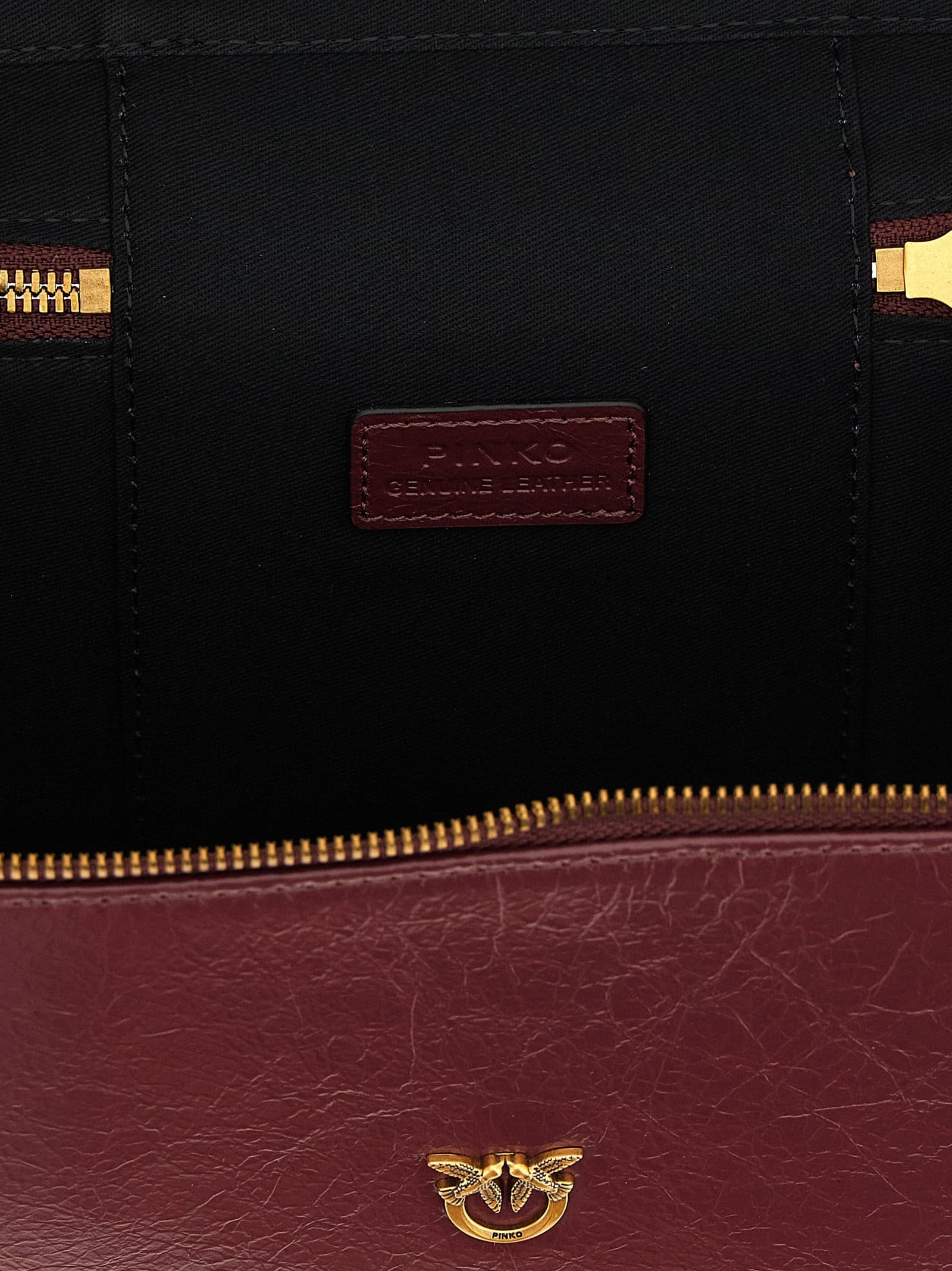 PINKO Bordeaux Calfskin Handbag - 4