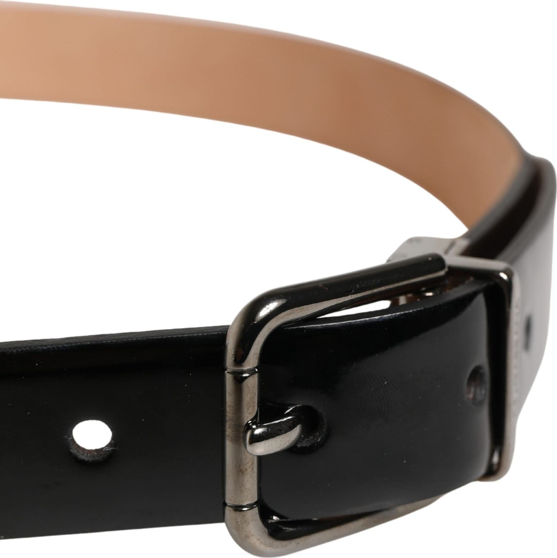 Dolce & Gabbana Men Black Classic Leather Metal Buckle Belt - 4