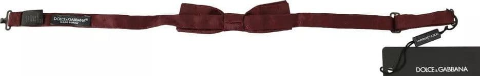 Dolce & Gabbana Bordeaux Silk Floral Faille Adjustable Bow Tie - 4