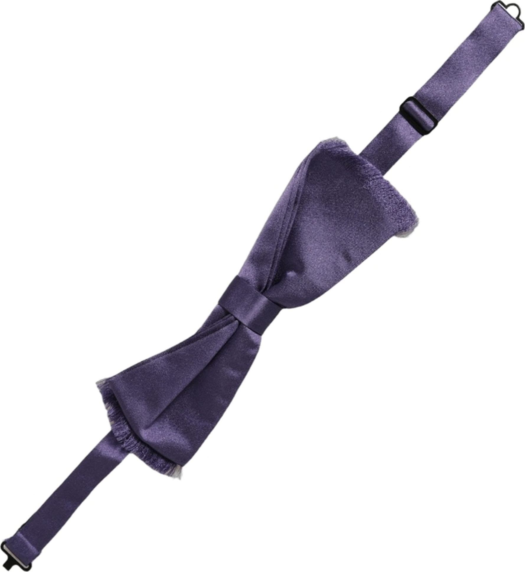 Dolce & Gabbana Men Purple 100% Silk Adjustable Neck Papillon Bow Tie - 2