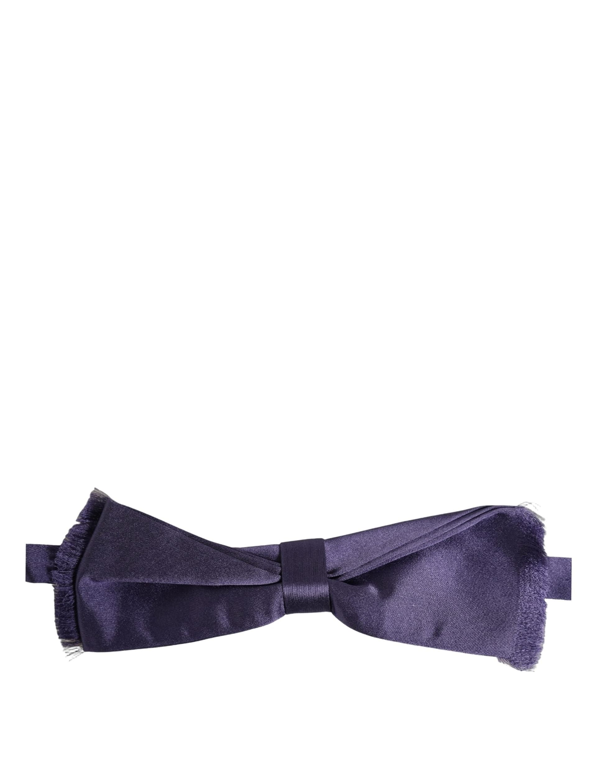 Dolce & Gabbana Men Purple 100% Silk Adjustable Neck Papillon Bow Tie - 5