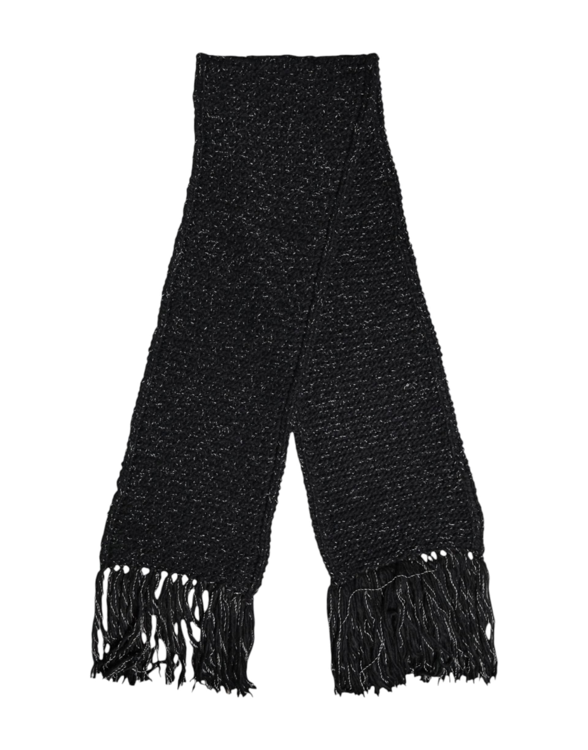 Dolce & Gabbana Black Cashmere Neck Warmer Wrap Shawl Scarf - 3