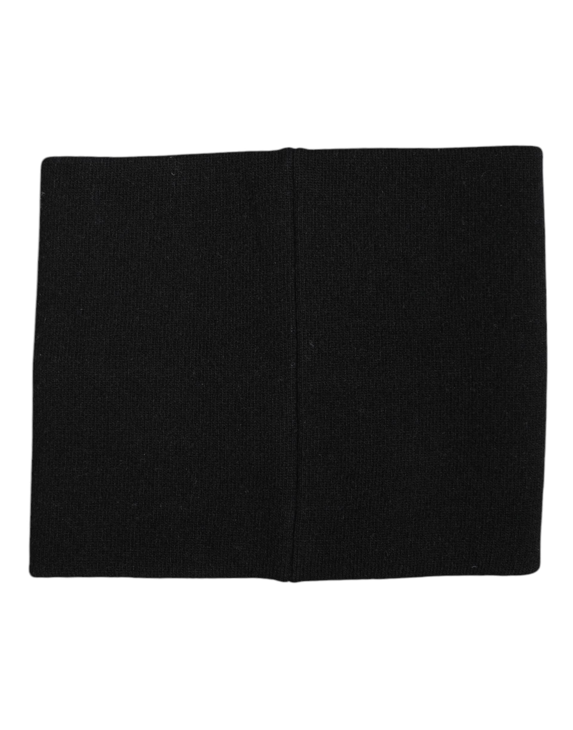 Dolce & Gabbana Black White Logo Print Knitted Neck Warmer Scarf - 3