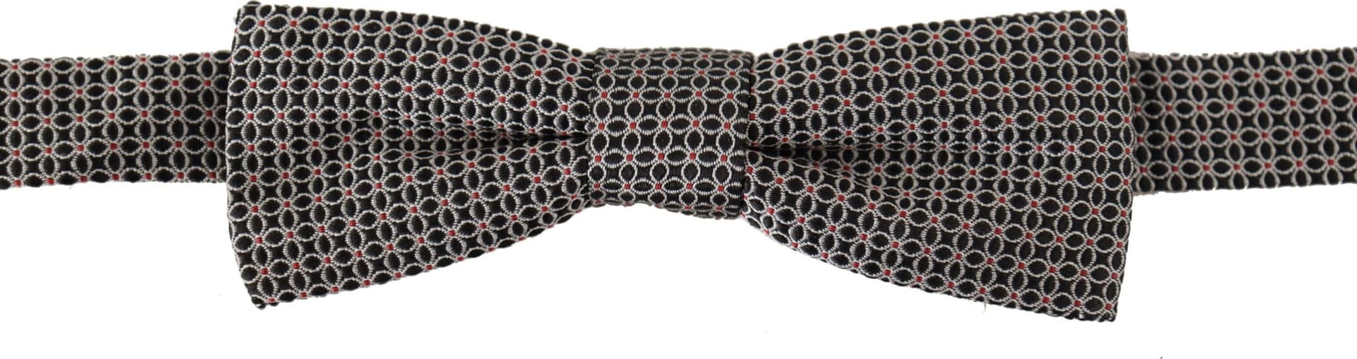 Dolce & Gabbana Black White Flower Pattern Silk Neck Papillon Tie - 6