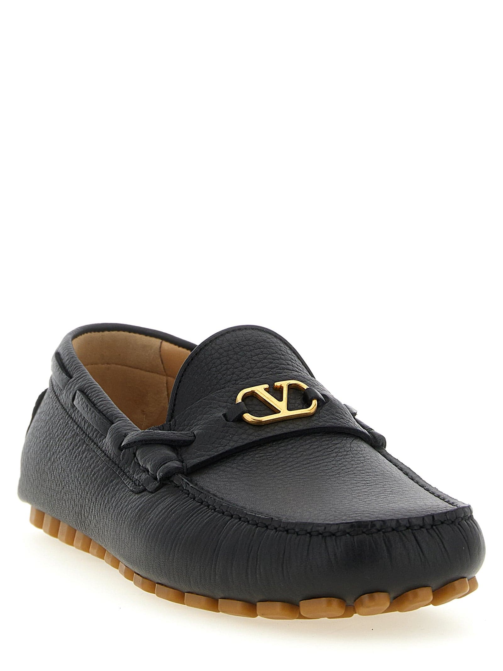 Valentino Garavani Black Calfskin Slip-On Loafers - 2
