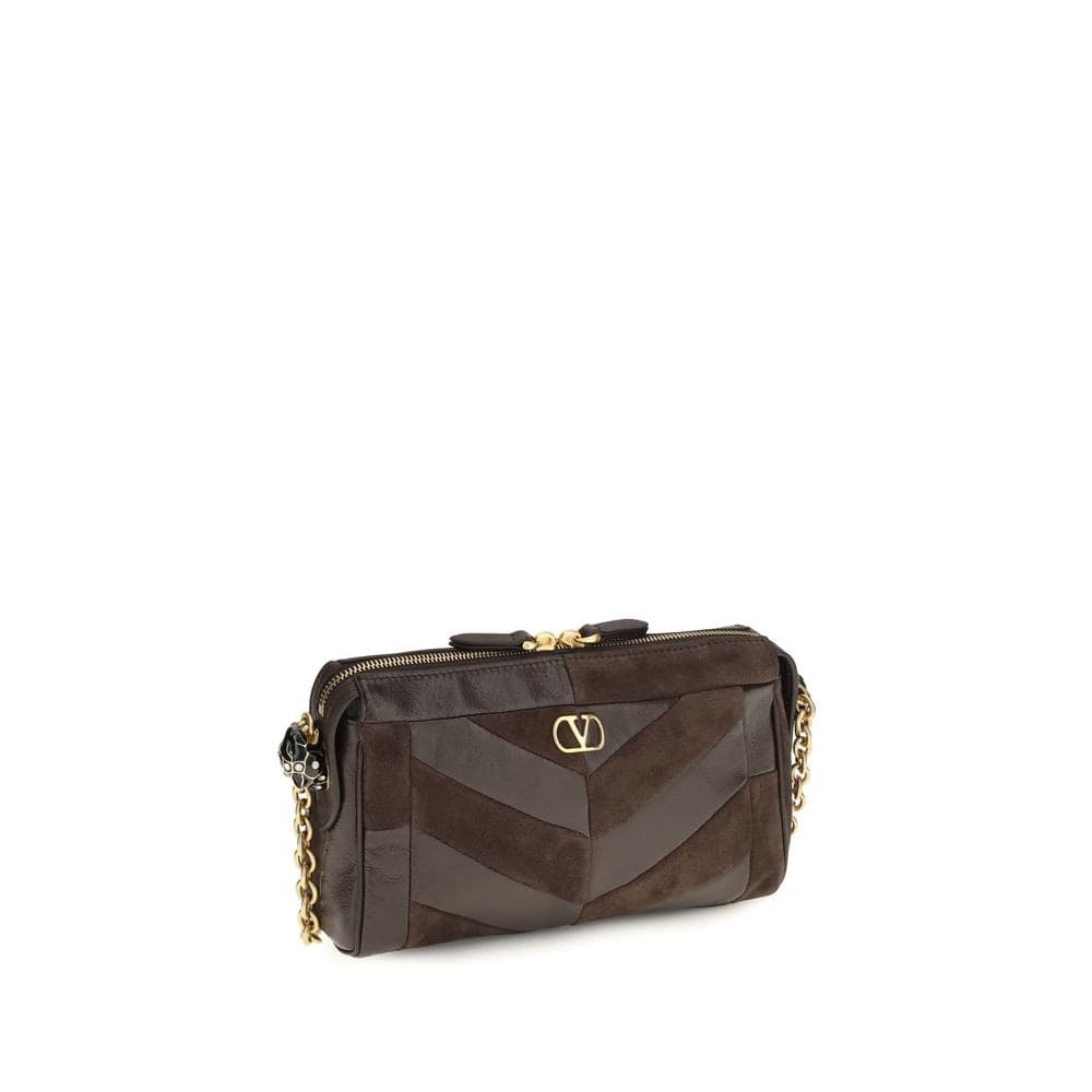 Valentino Garavani Brown Calf Leather Bos Taurus Shoulder Bag - 2