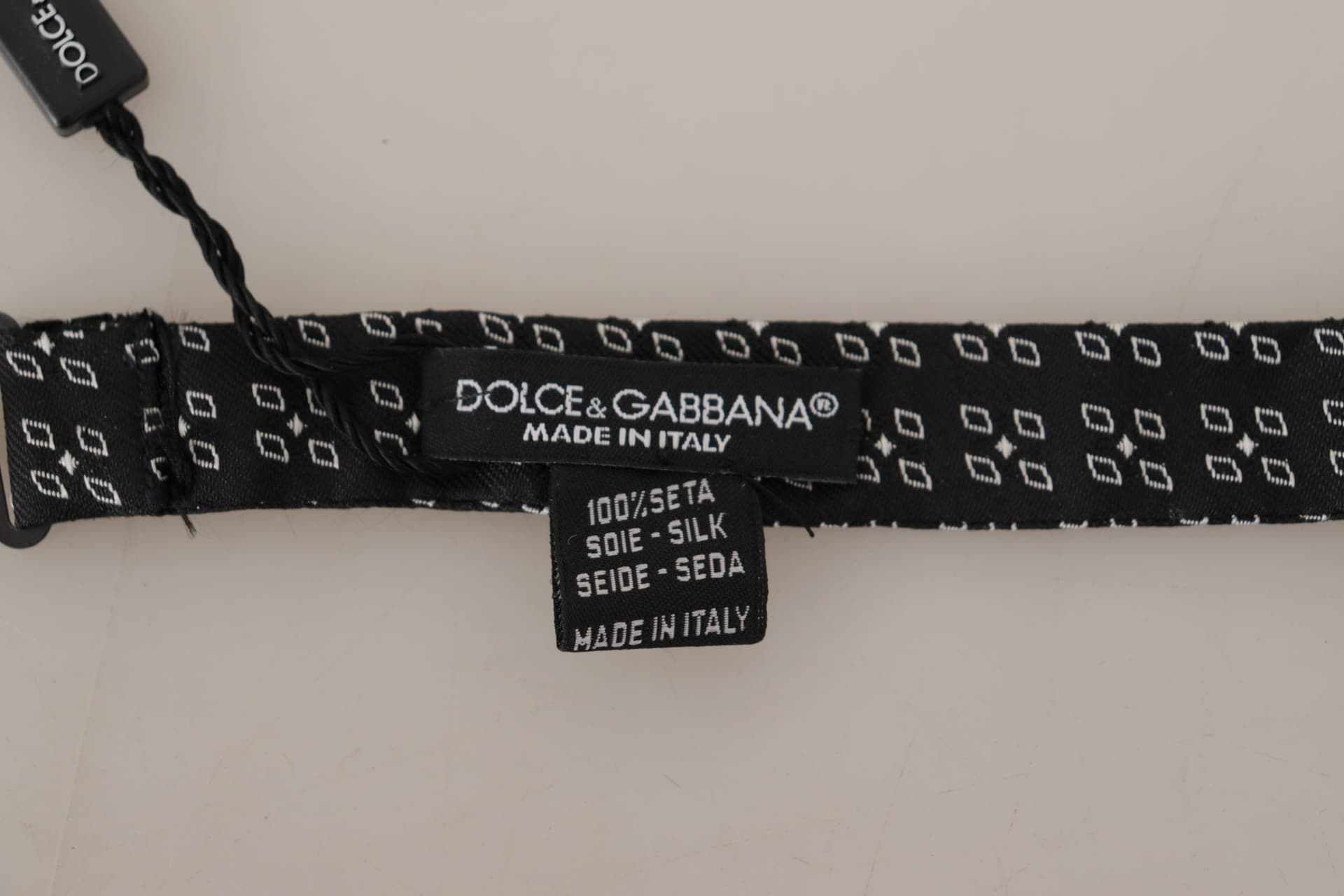 Dolce & Gabbana Black White Polka Dot 100% Silk Neck Papillon Tie - 3