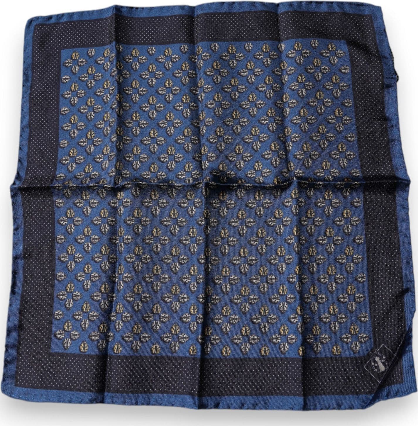 Dolce & Gabbana Blue Lady Bug Silk Square Handkerchief Scarf - 3
