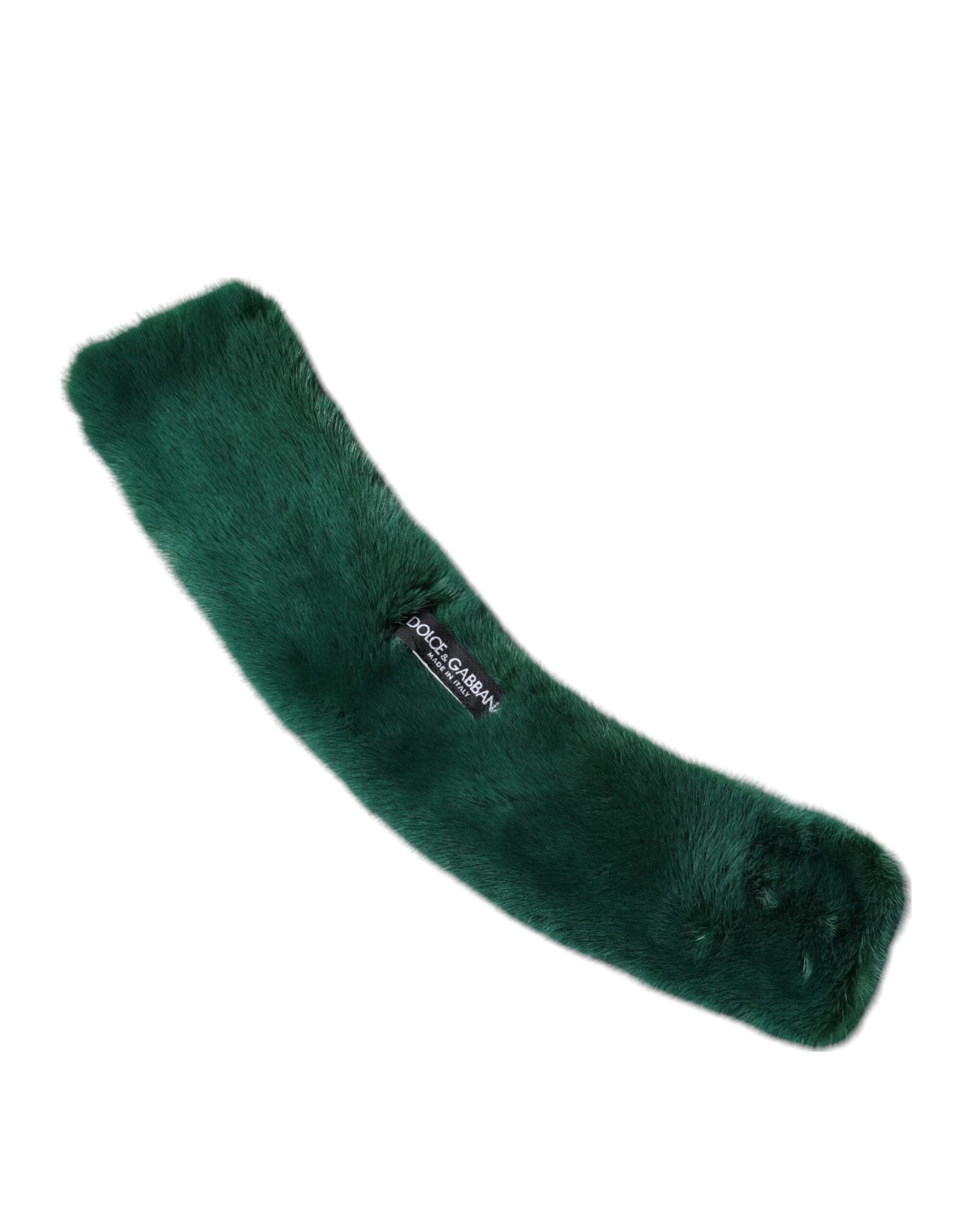 Dolce & Gabbana Green Mink Fur Collar Women Neck Wrap Scarf - 2