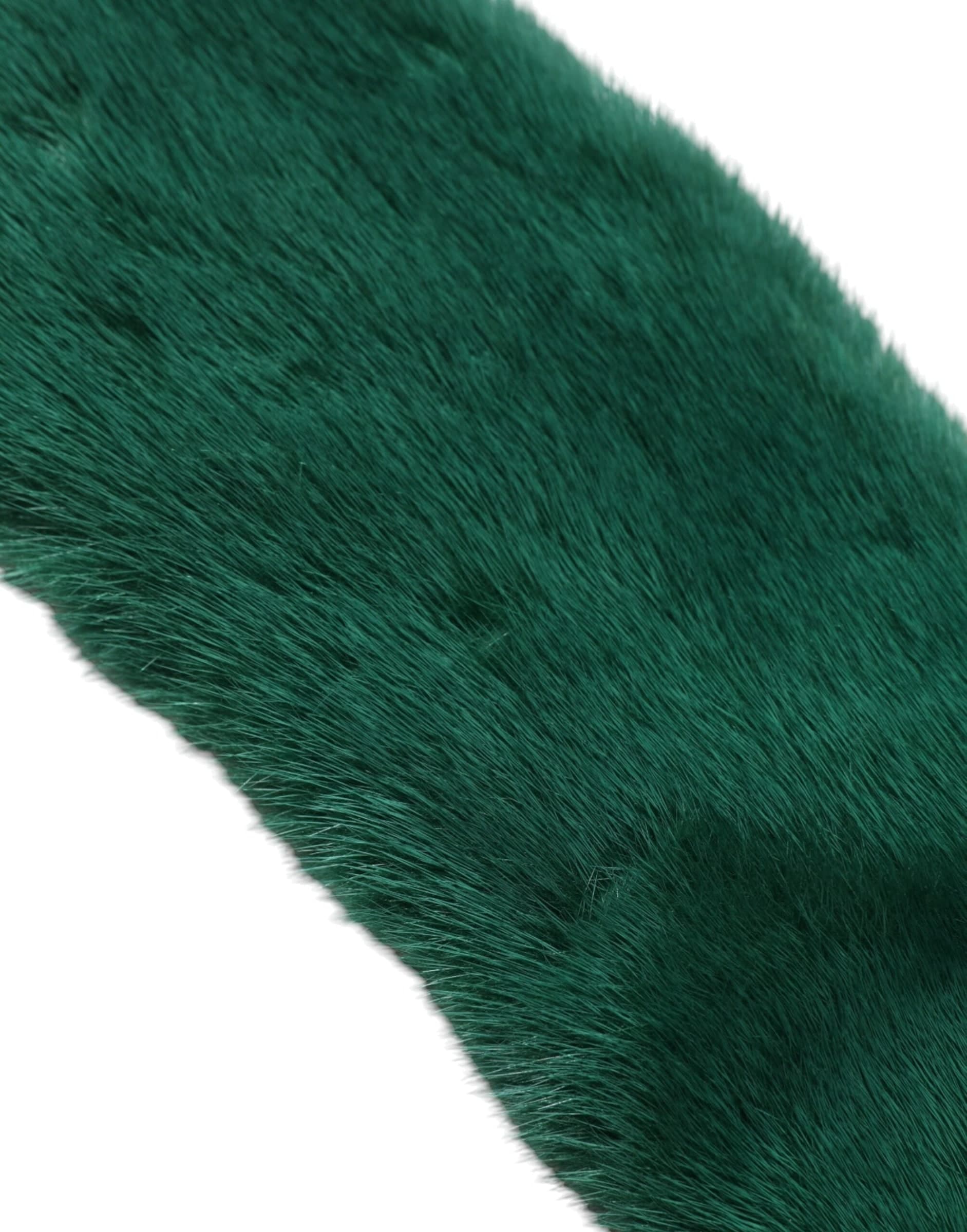 Dolce & Gabbana Green Mink Fur Collar Women Neck Wrap Scarf - 3