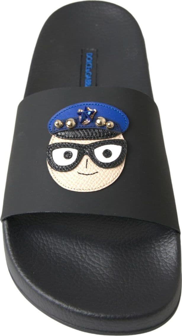 Dolce & Gabbana Black Slides Sandals Beach Saint Barth Shoes - 2